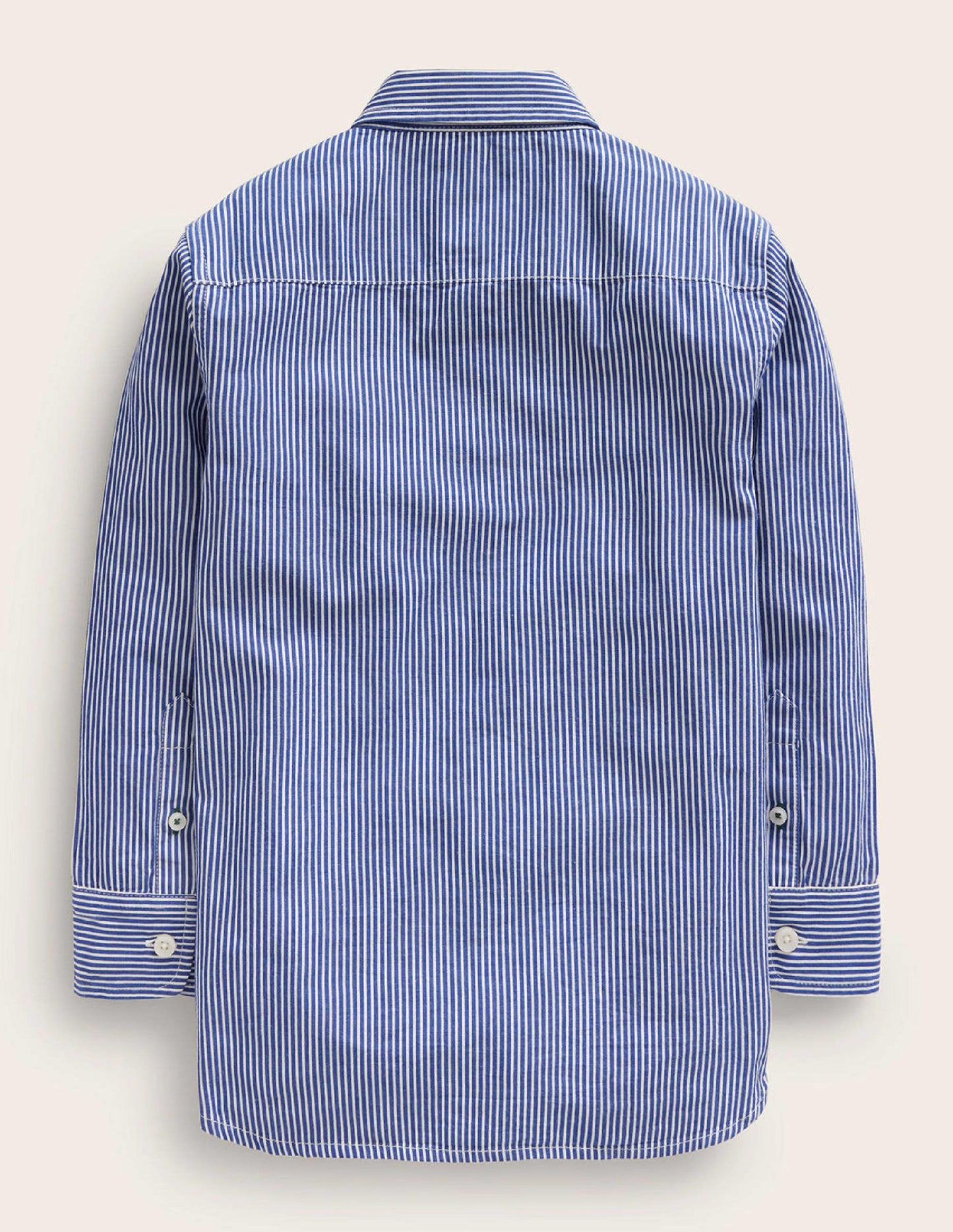 Baumwollhemd-Mazarin-Blau/Naturweiß