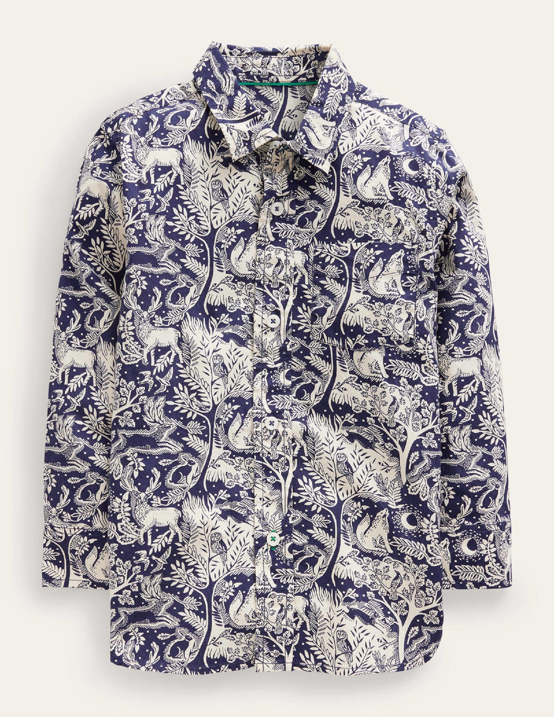 Baumwollhemd-Schuluniform-Marineblau Magischer Wald-2