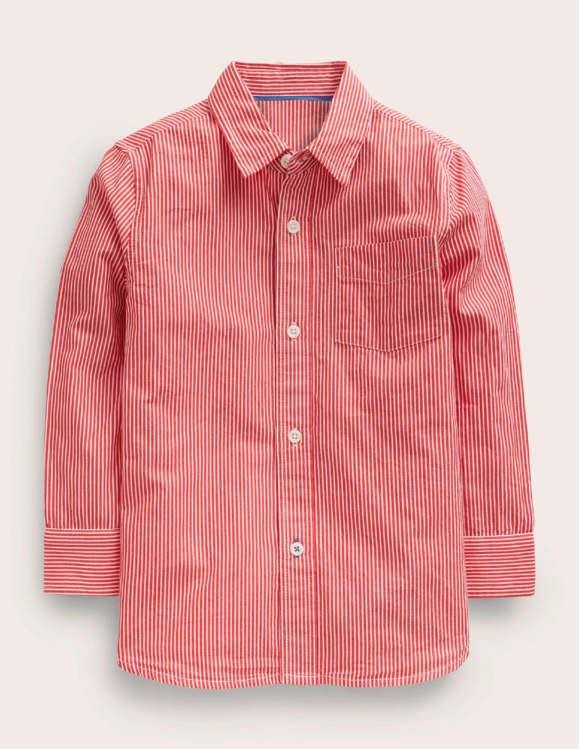 Cotton Shirt-Brilliant Red/Ivory - Image 1
