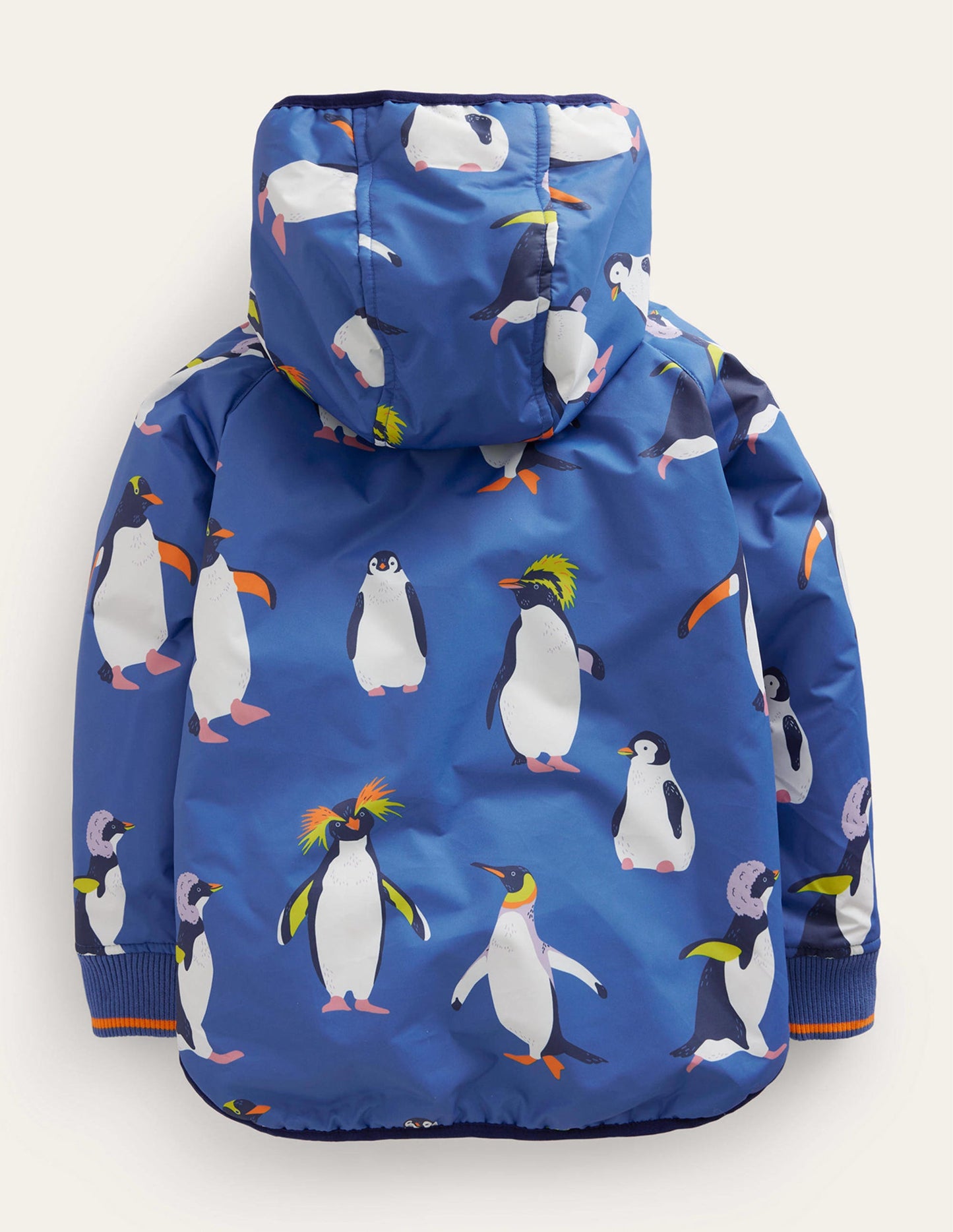 Anorak mit Sherpa-Futter-Pinguin-Druck
