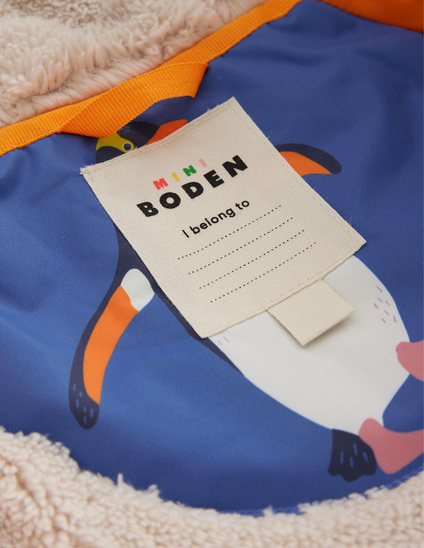 Anorak mit Sherpa-Futter-Pinguin-Druck