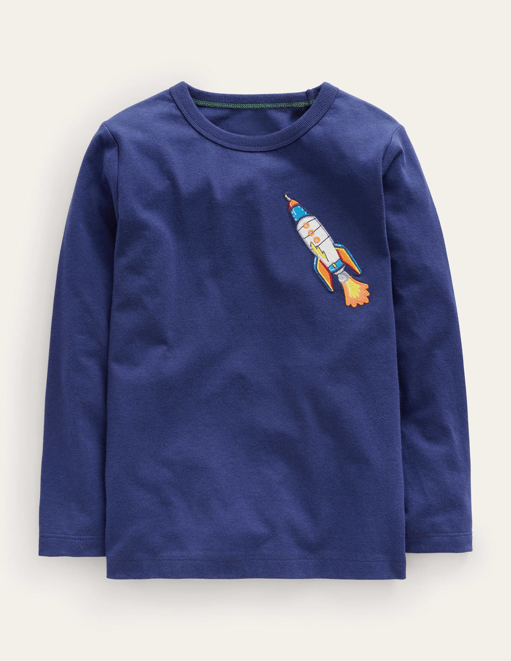 T-shirt avec logo fusée-Bleu marine universitaire - Image 1