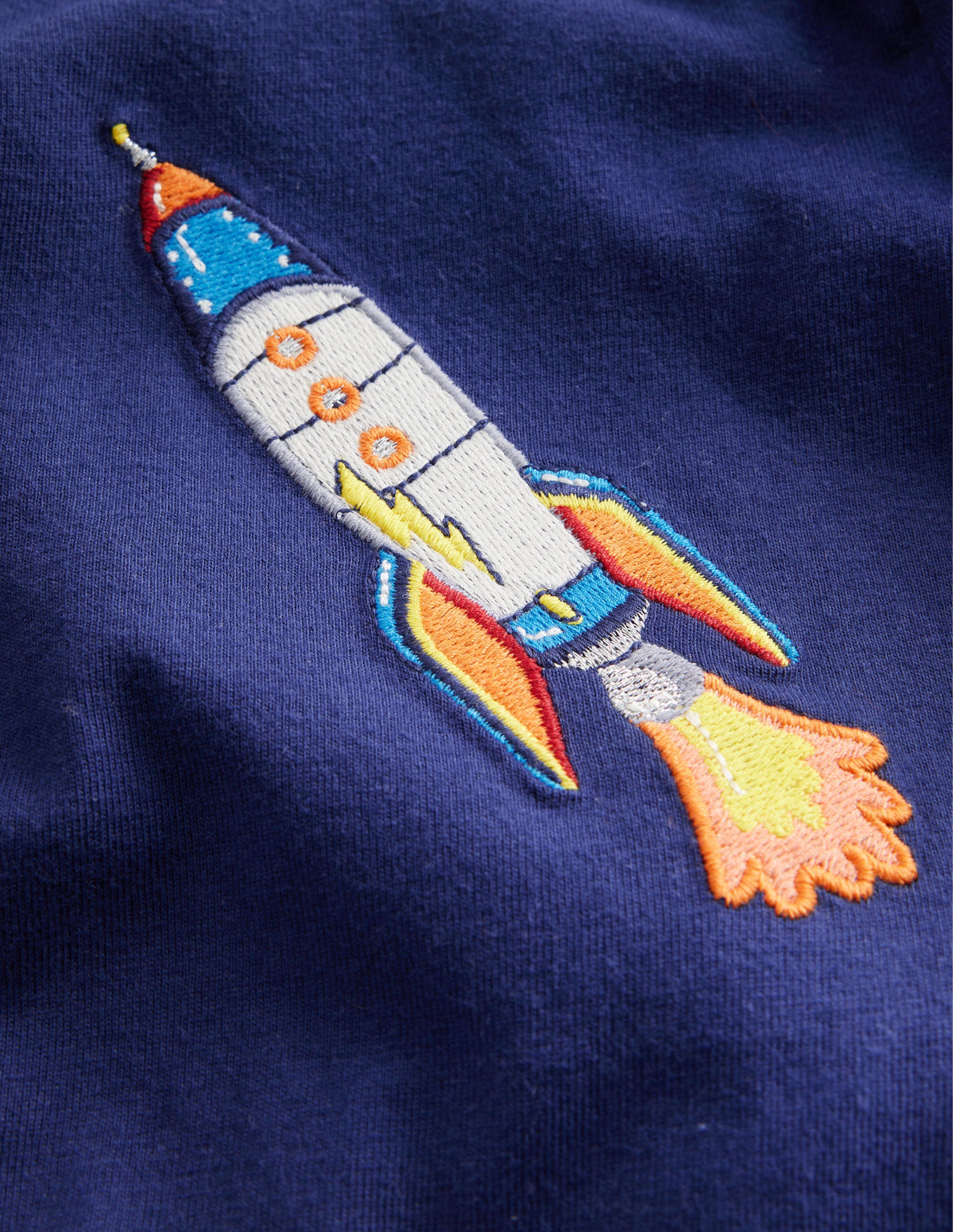 T-shirt avec logo fusée-Bleu marine universitaire - Image 3