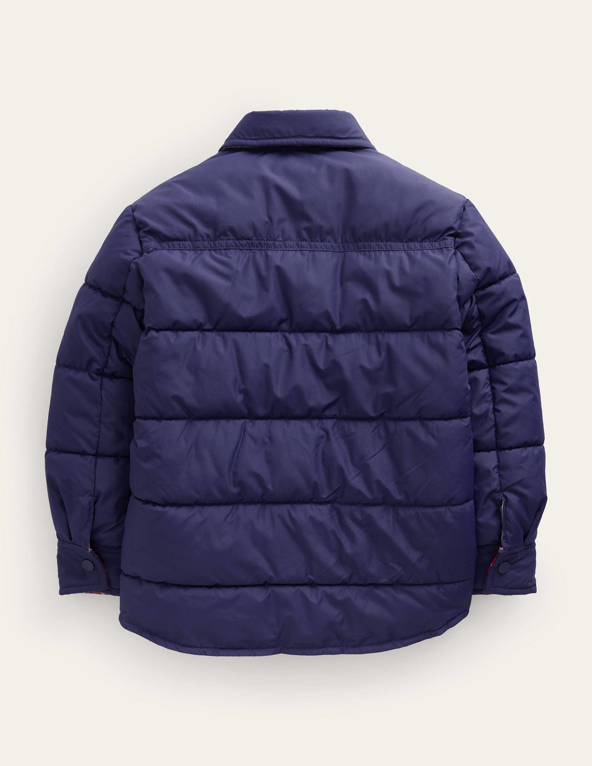 Veste matelassée réversible façon surchemise-Bleu marine universitaire-2