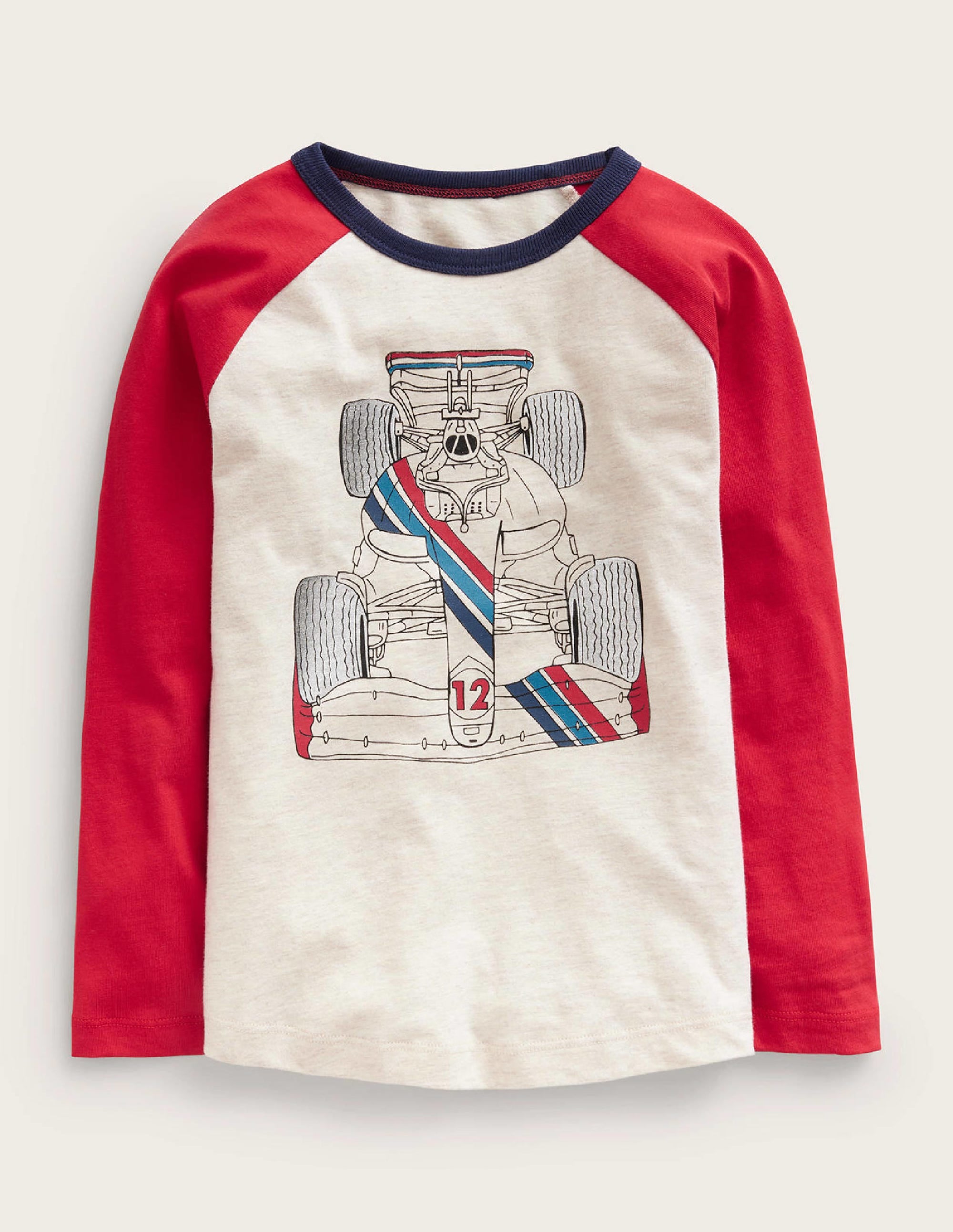 T-shirt à imprimé voiture de course-Avoine chiné - Image 1