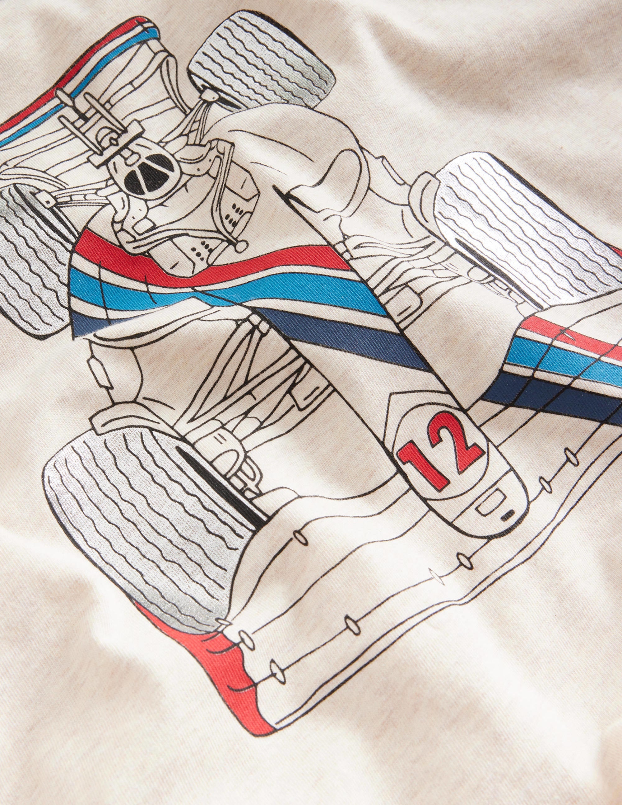T-shirt à imprimé voiture de course-Avoine chiné - Image 3