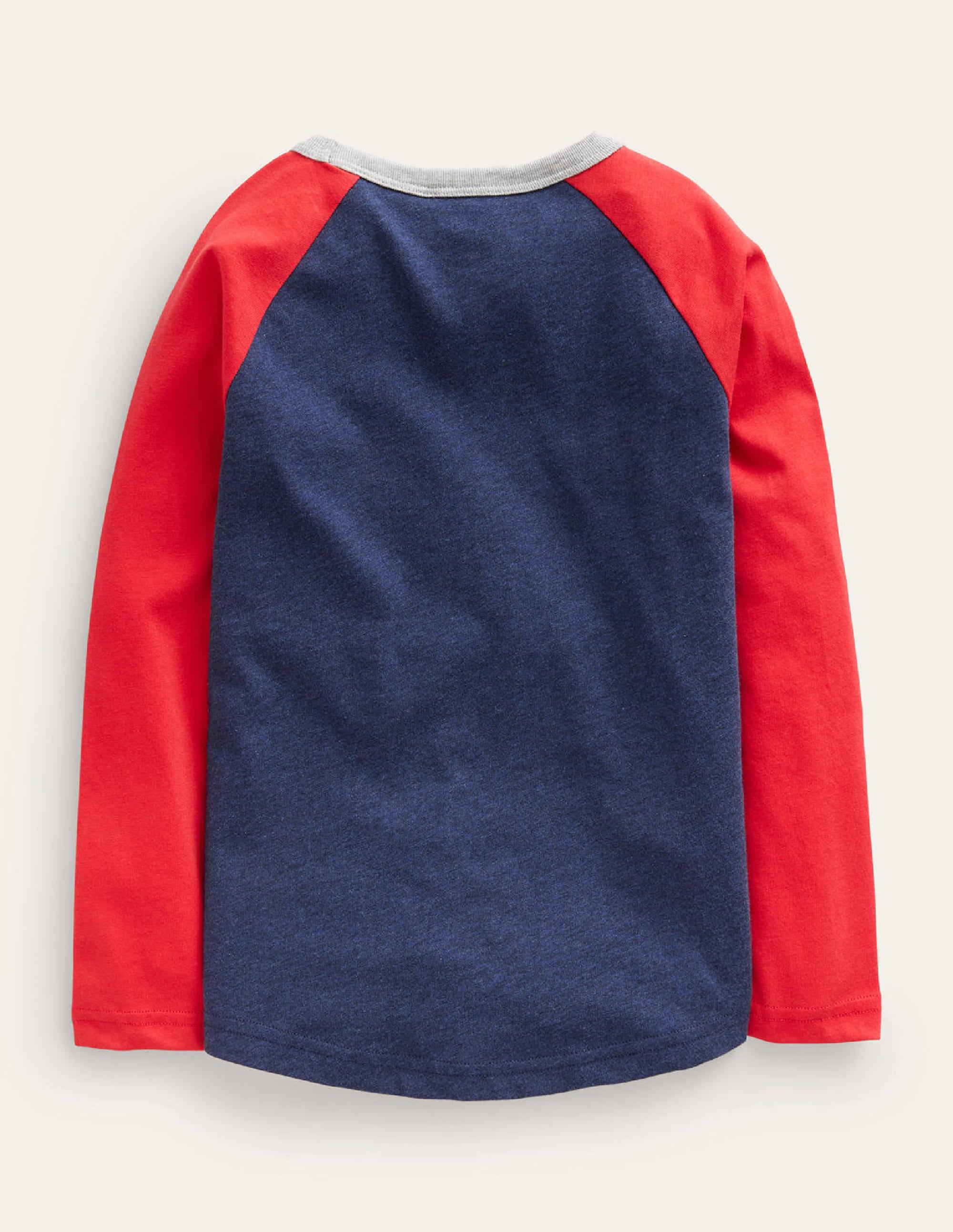T-shirt à manches raglan cochon d'Inde de Noël-Rouge rockabilly/bleu chiné - Image 2