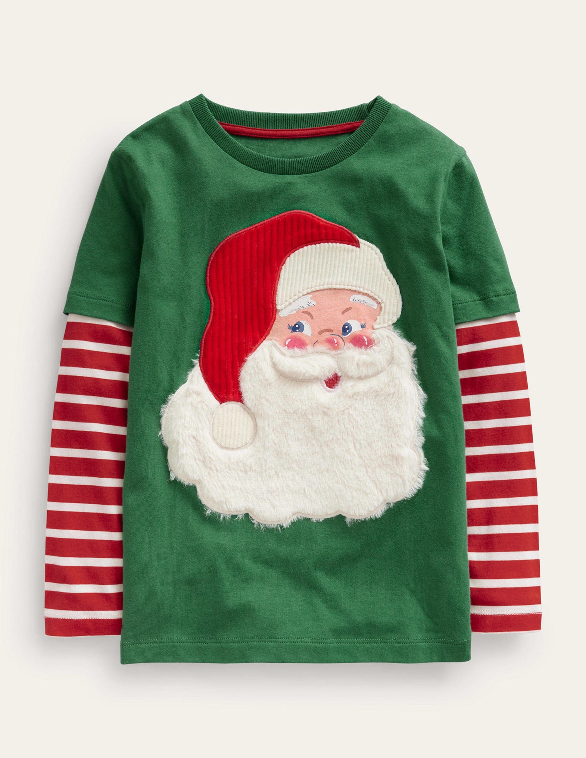 Santa-T-Shirt im Lagenlook-Safarigrün Santa-1