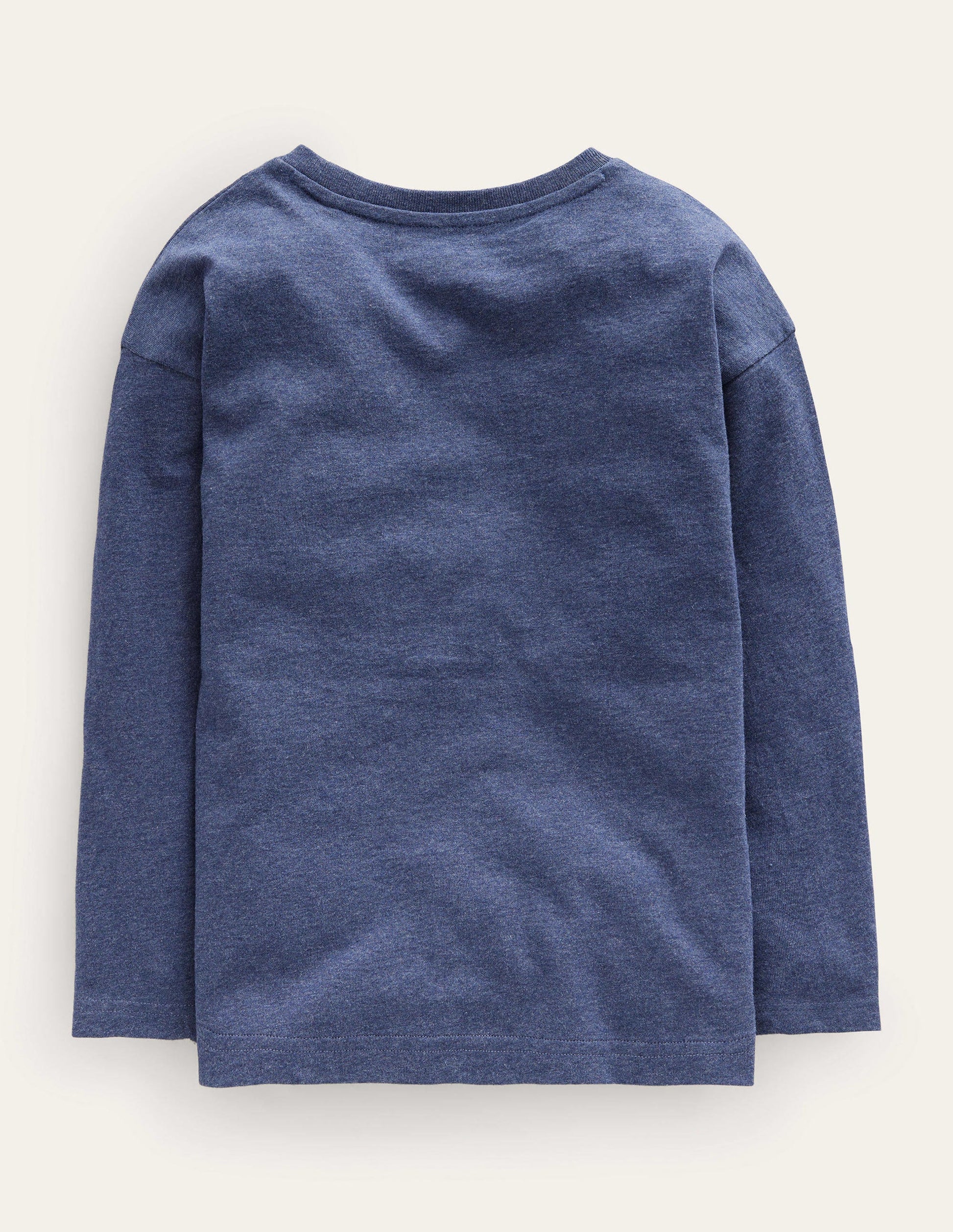 Fox Appliqué Cotton Top-College Navy Marl-3