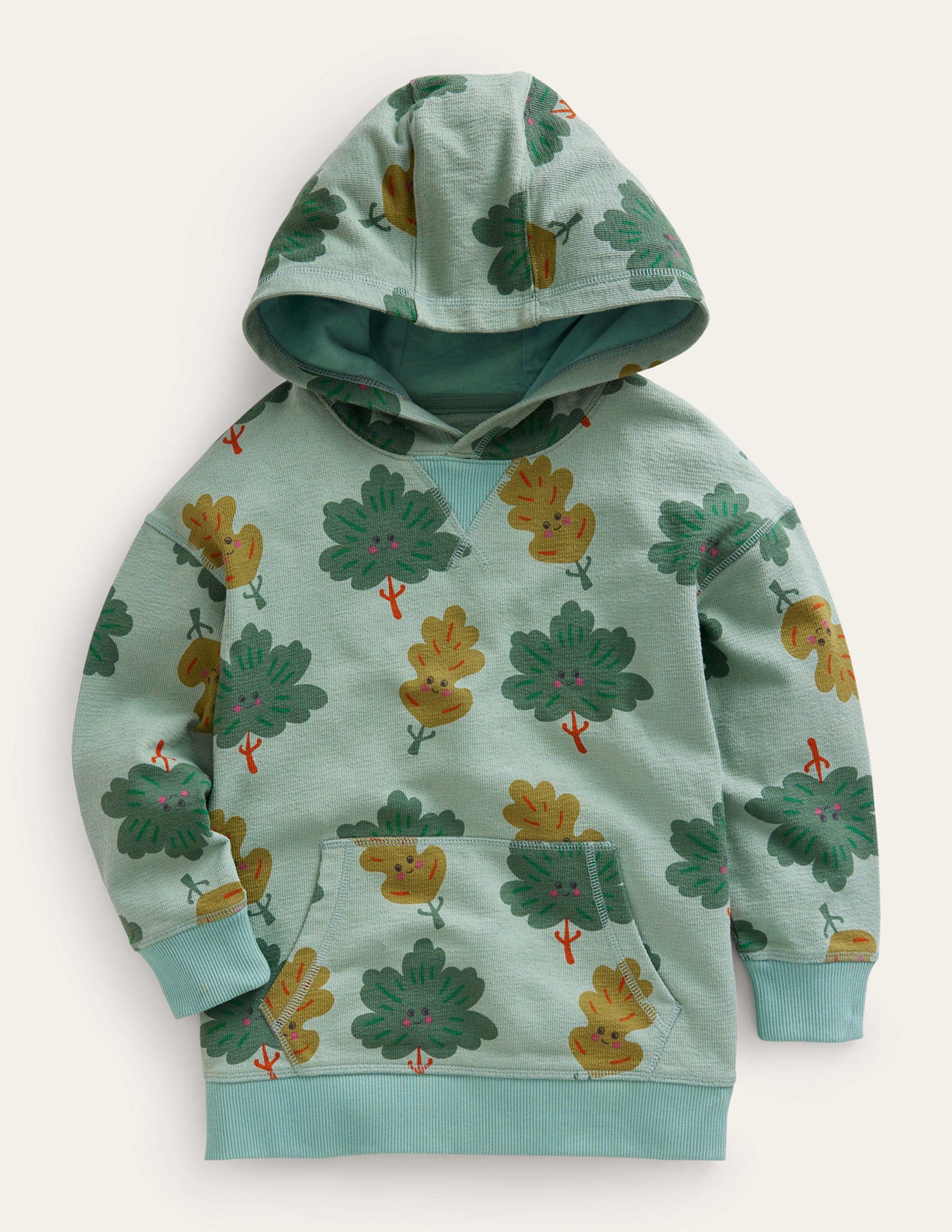 Sweat à capuche imprimé-Arbres verts-1