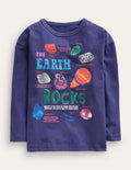 T-Shirt mit Gestein-Design-Segelblau