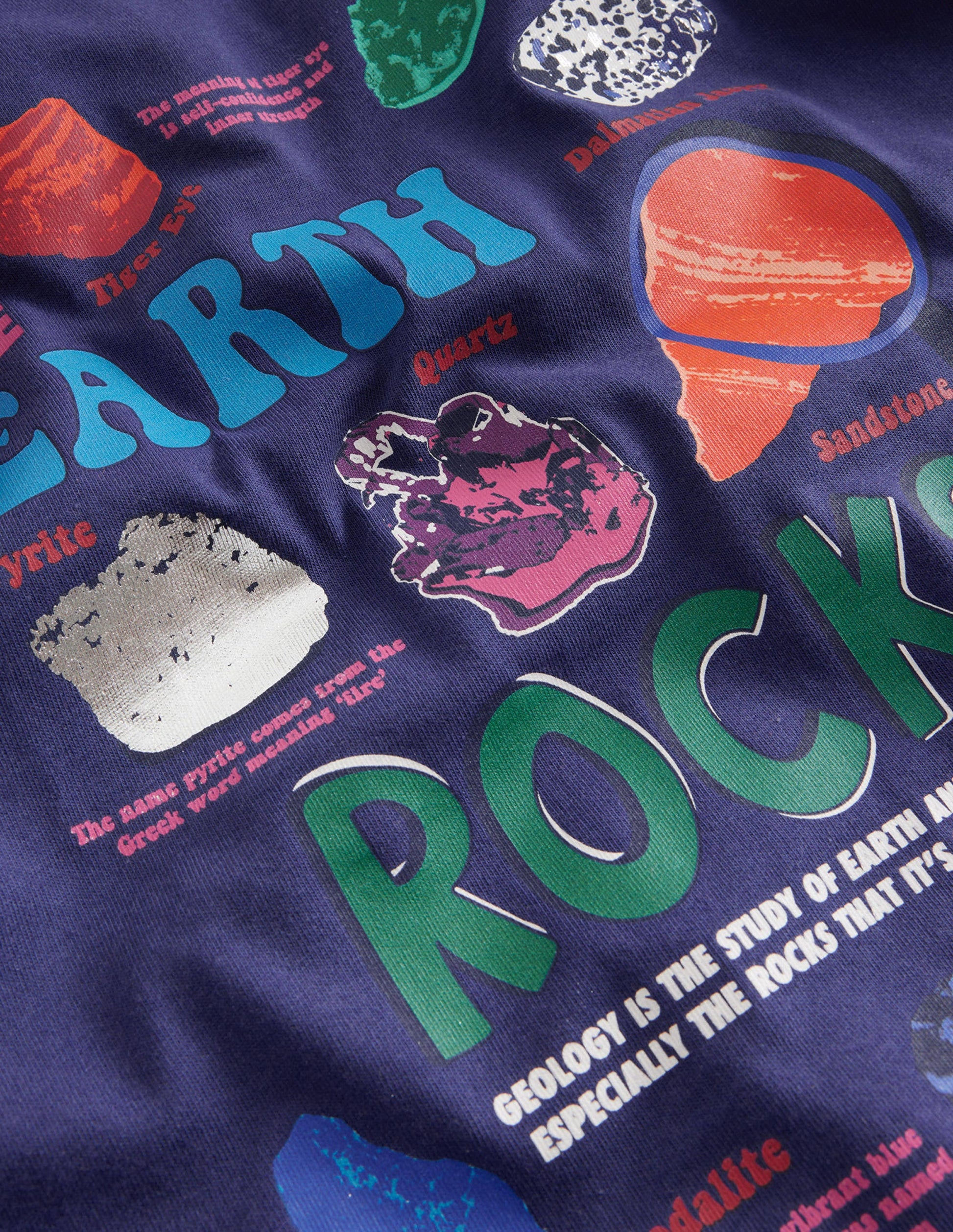 T-Shirt mit Gestein-Design-Segelblau-3