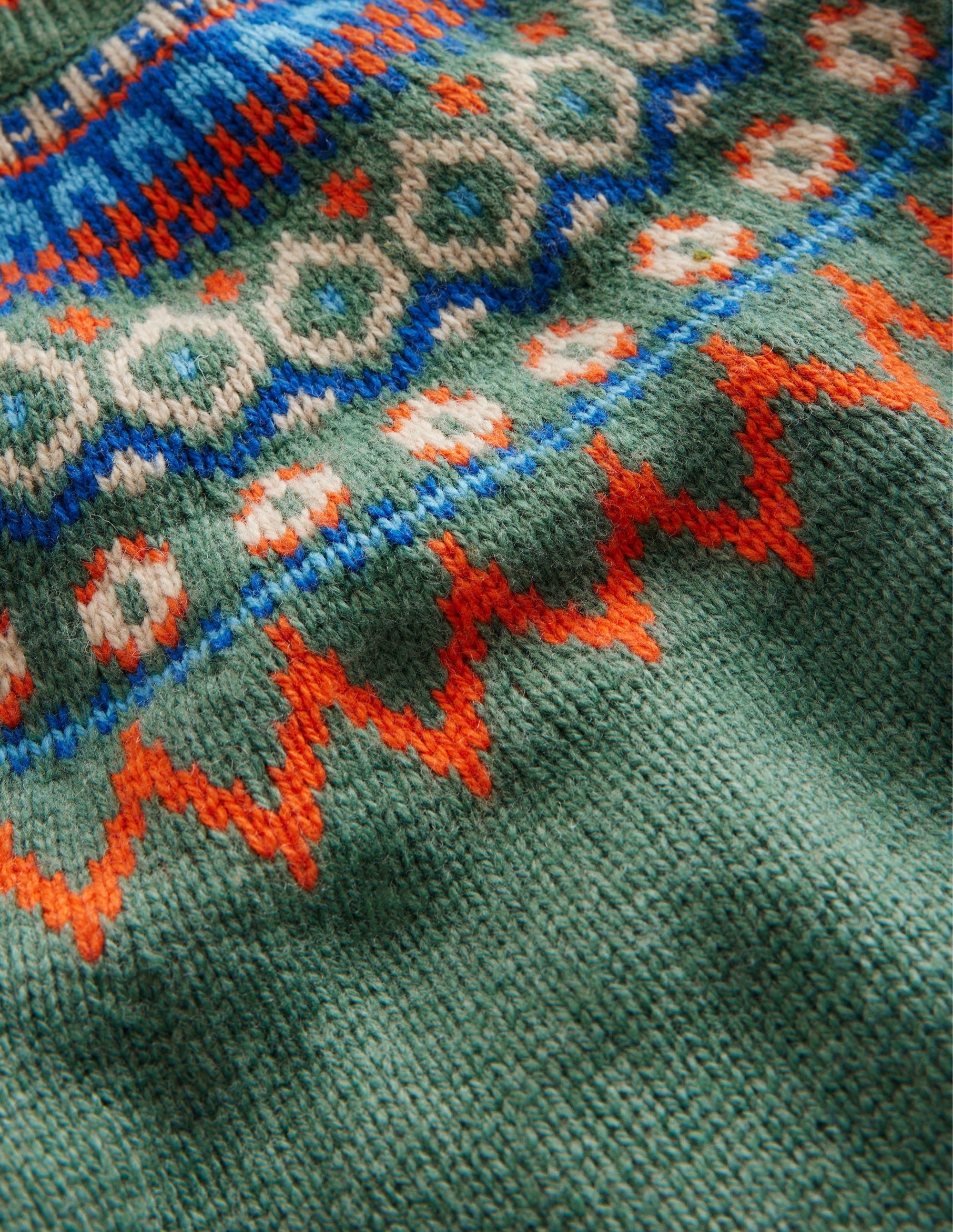 Pull motif jacquard graphique-Vert monstre chiné - Image 3