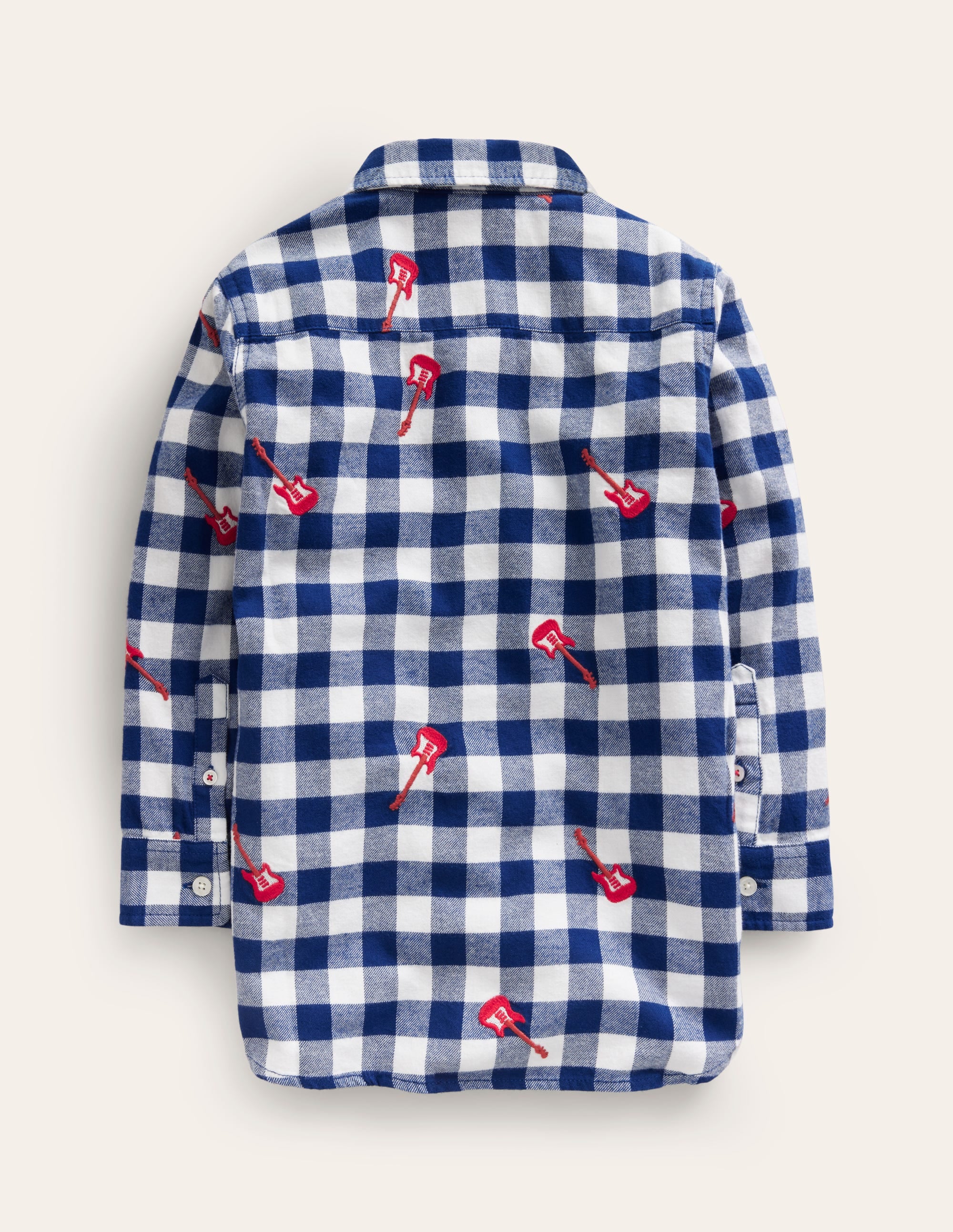 Embroidered Flannel Shirt-Gingham Guitar - Image 2