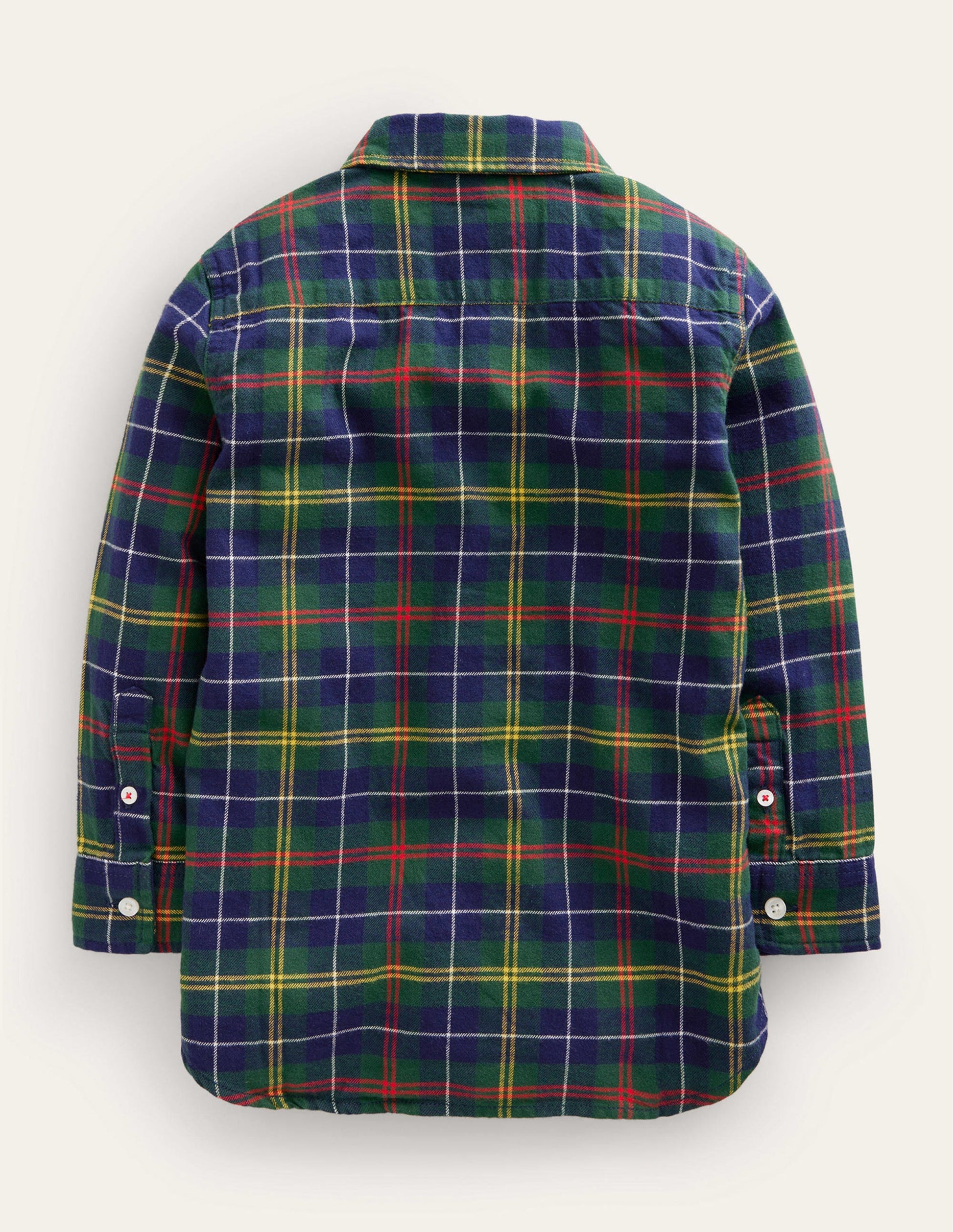 Chemise en flanelle brossée-Carreaux vert/bleu marine/jaune-2