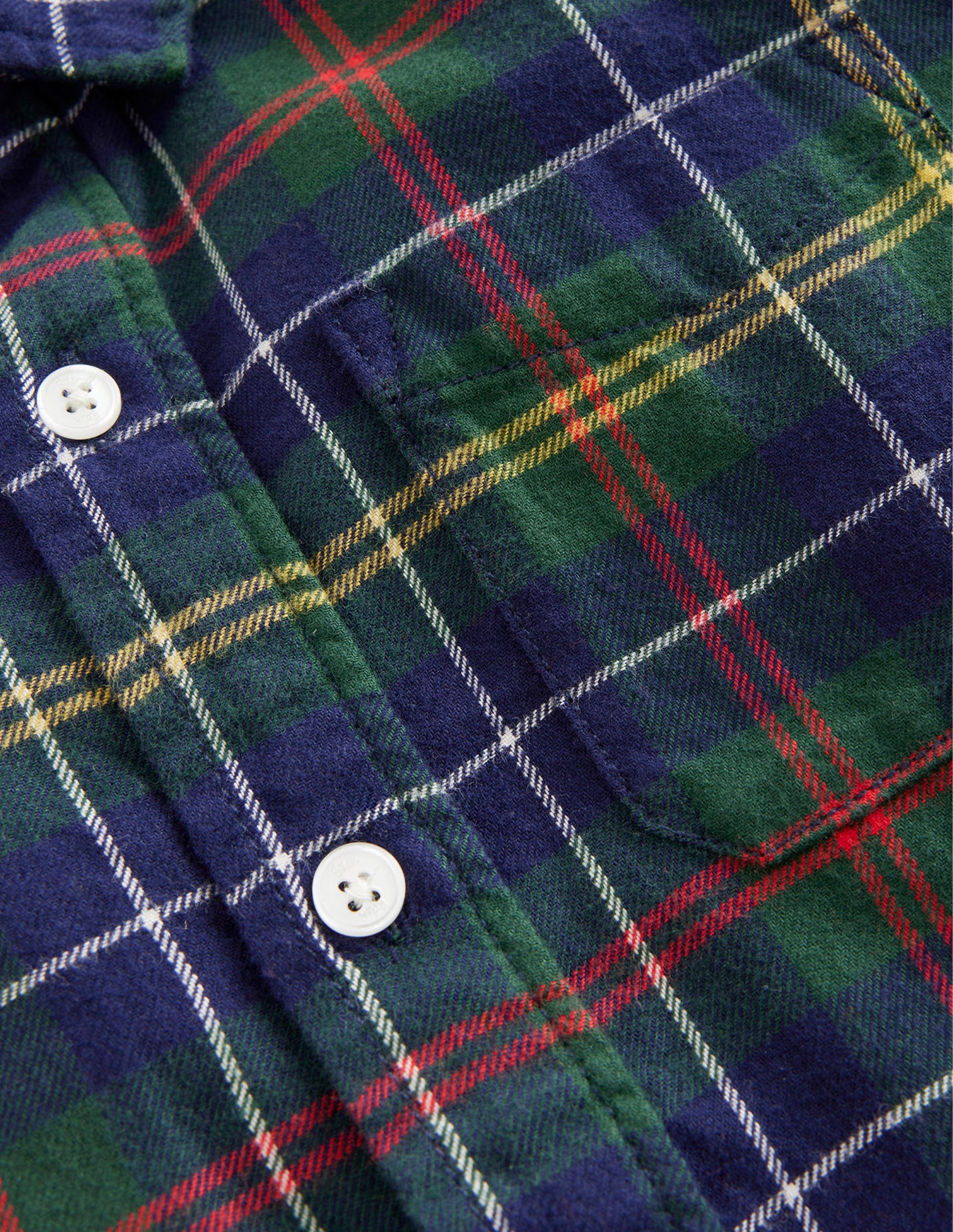 Chemise en flanelle brossée-Carreaux vert/bleu marine/jaune-3