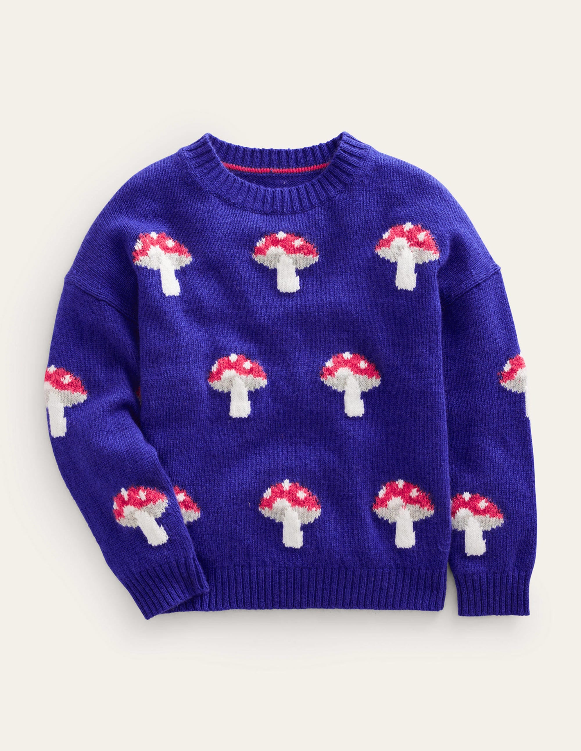 Pull motif wow intégral en jacquard-Azurant - Image 1