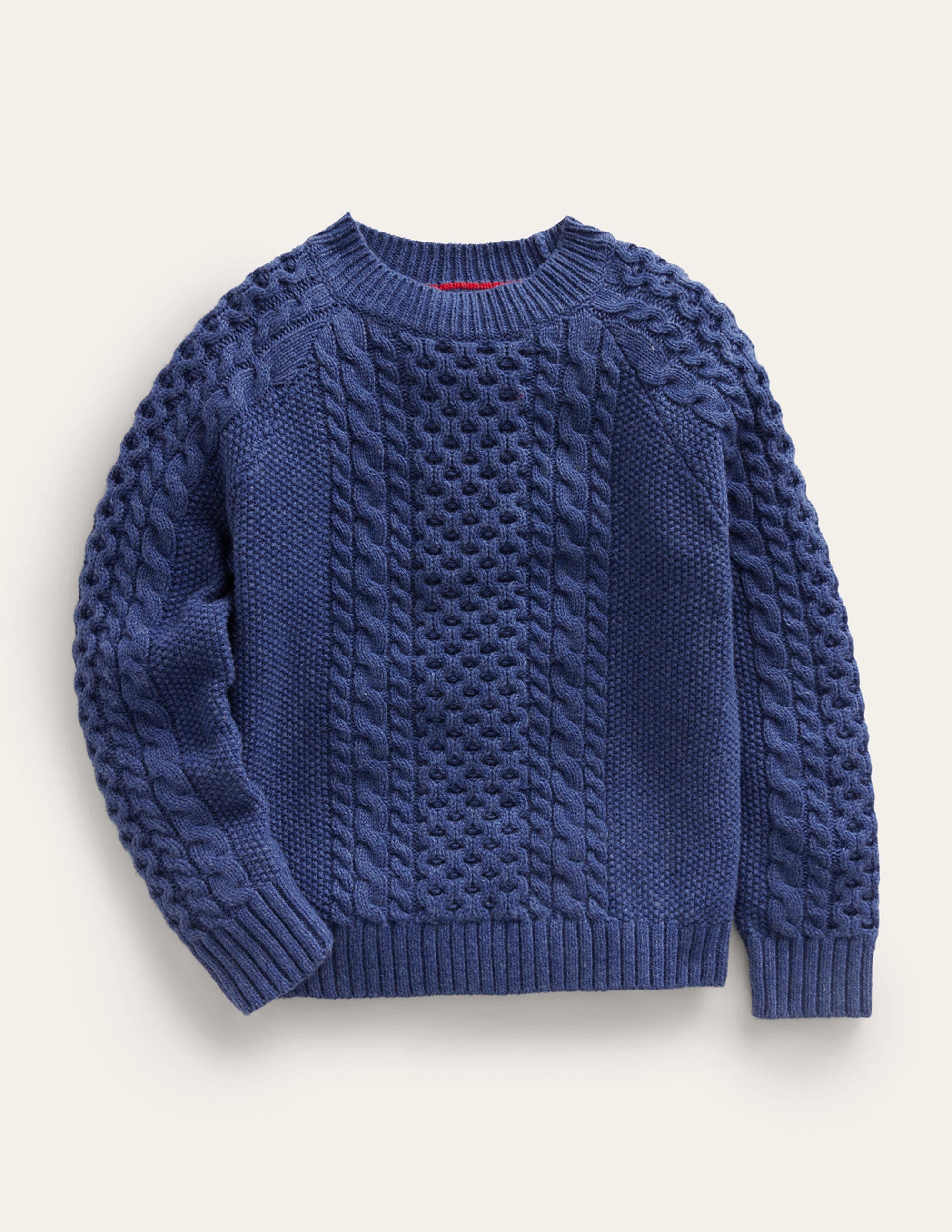 Pull traditionnel torsadé-Bleu marine universitaire - Image 1