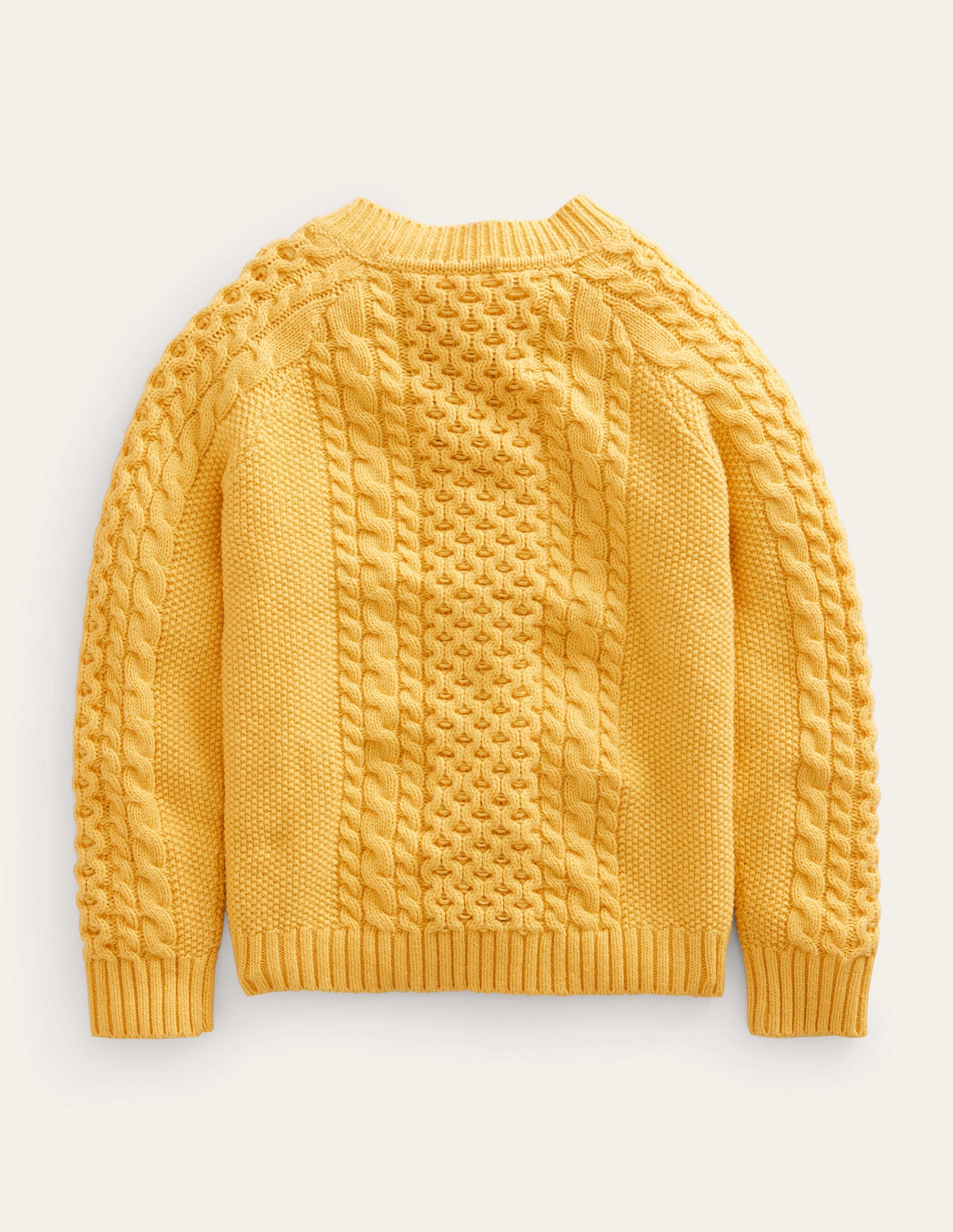 Pullover mit klassischem Zopfmuster-Scharfer Senf - Image 2