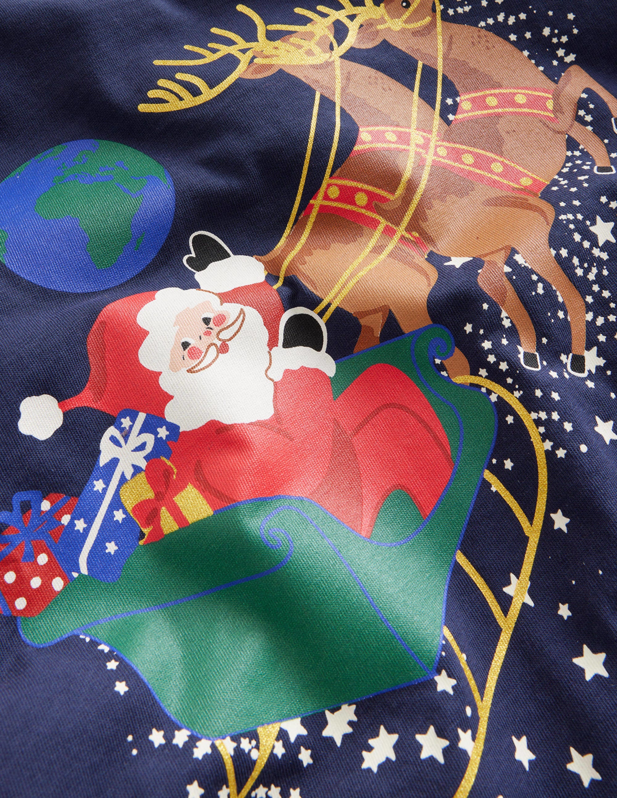 T-Shirt mit Schlitten-Französisches Marineblau - Image 3