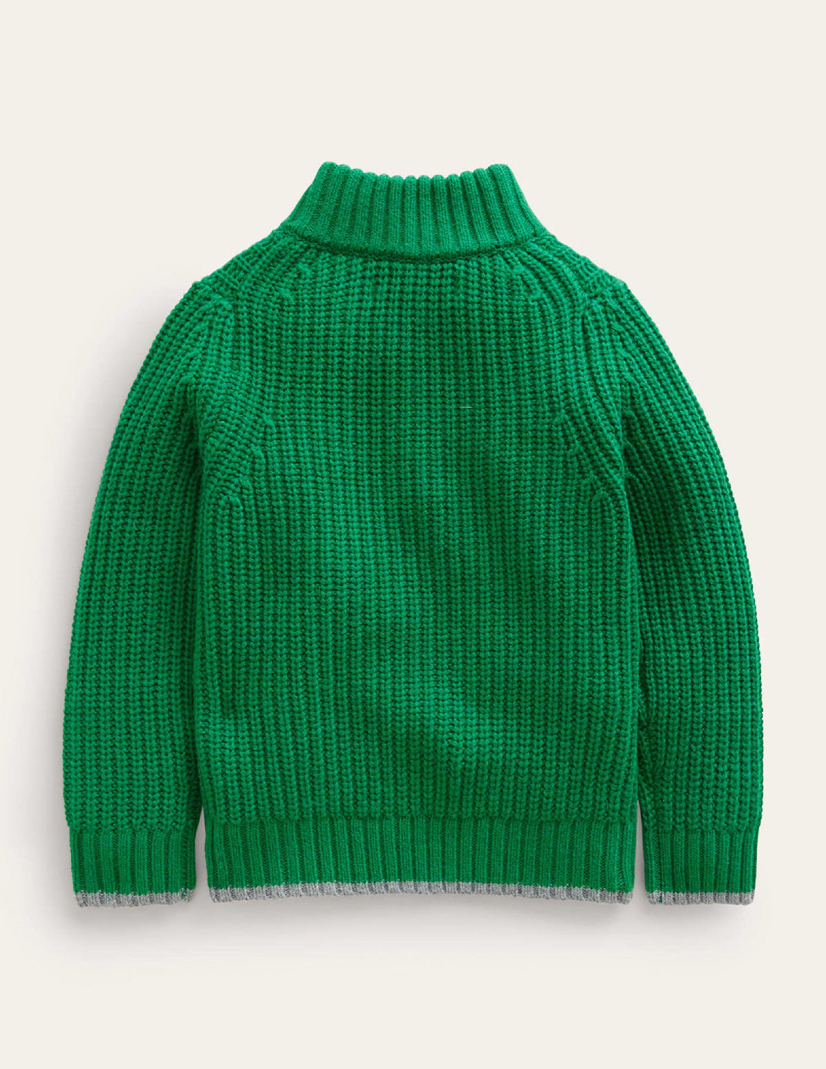 Breiter Pullover mit Halbreißverschluss-Tiefgrün - Image 2