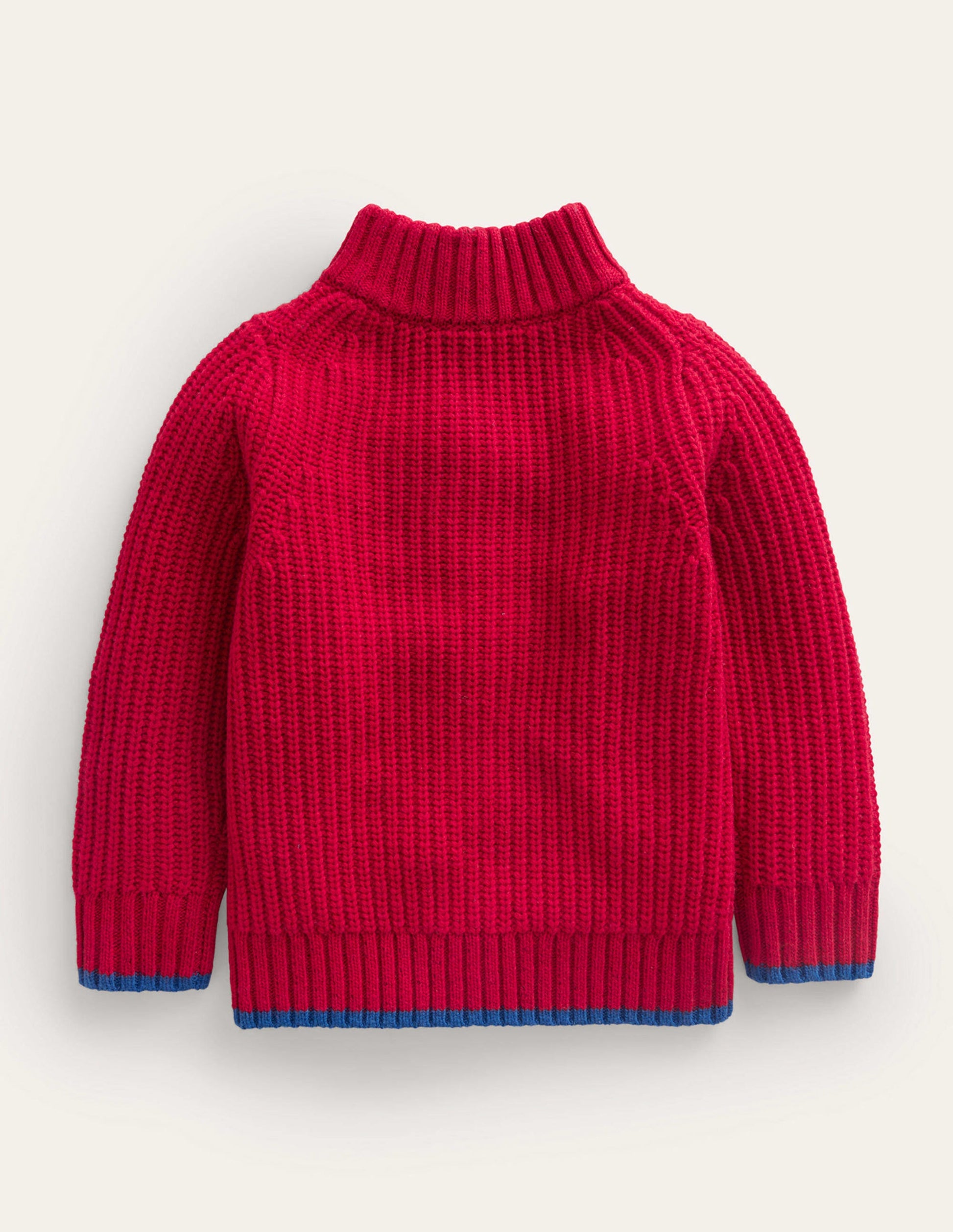 Breiter Pullover mit Halbreißverschluss-Rot-2