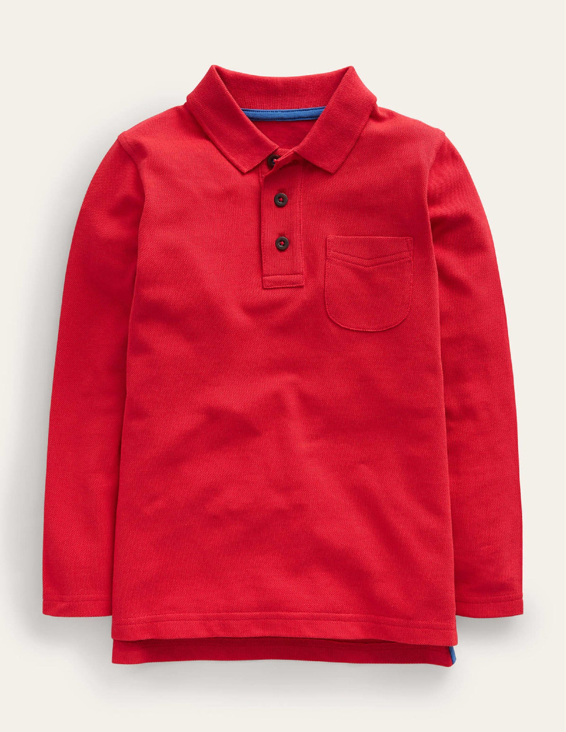Long Sleeve Pique Polo-Rockabilly Red-1