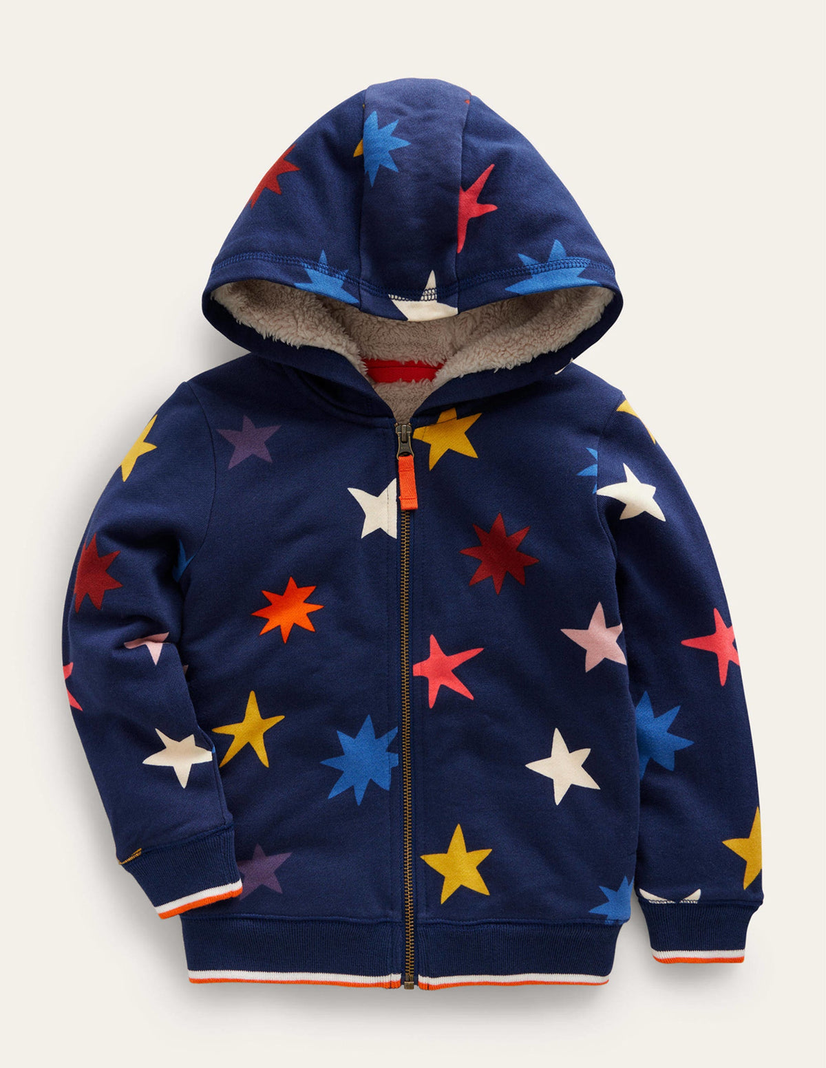 Kapuzenpulli mit Zottelfutter und Druck-Schuluniform-Marineblau Sterne - Image 1