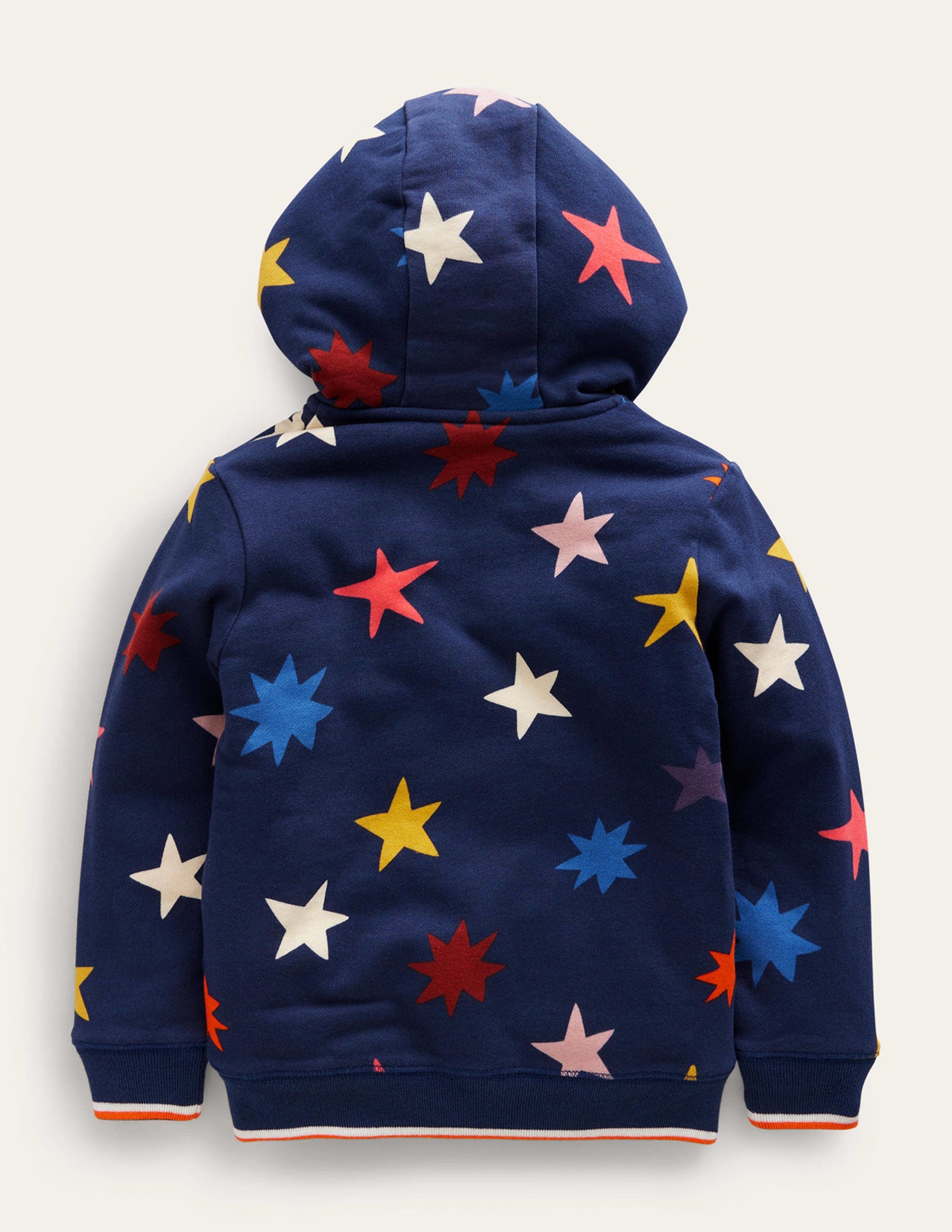 Kapuzenpulli mit Zottelfutter und Druck-Schuluniform-Marineblau Sterne-2