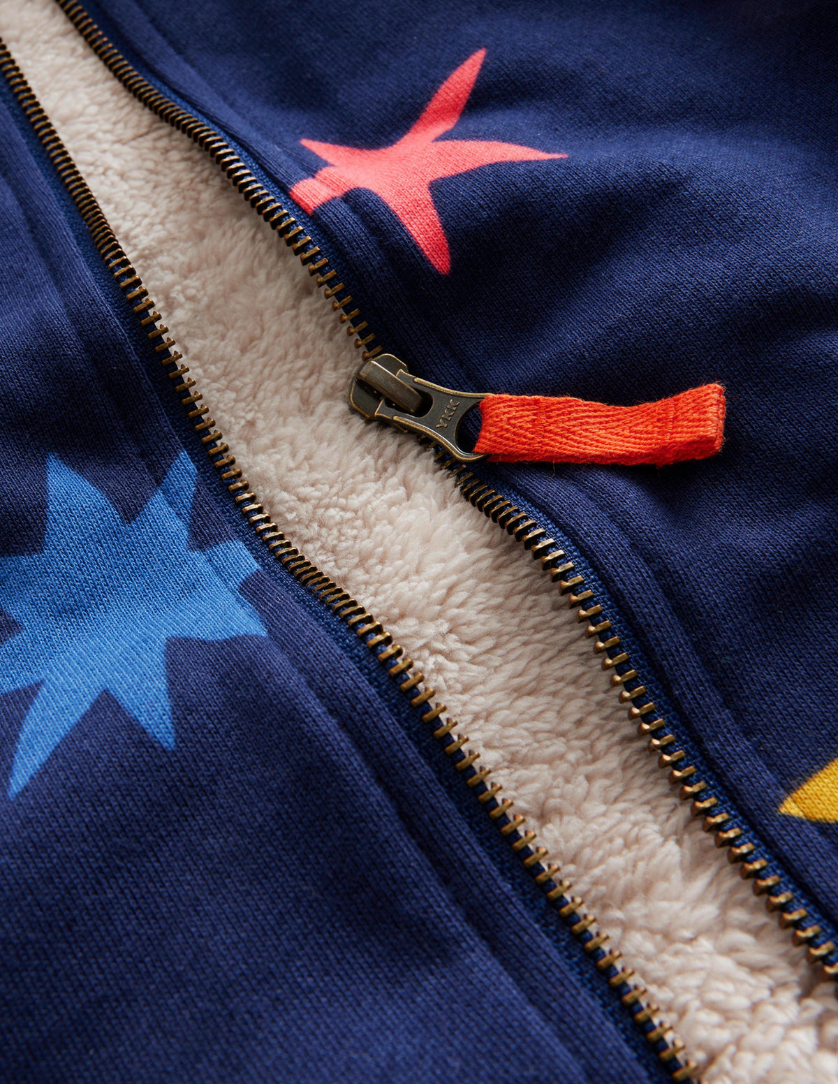 Kapuzenpulli mit Zottelfutter und Druck-Schuluniform-Marineblau Sterne-3