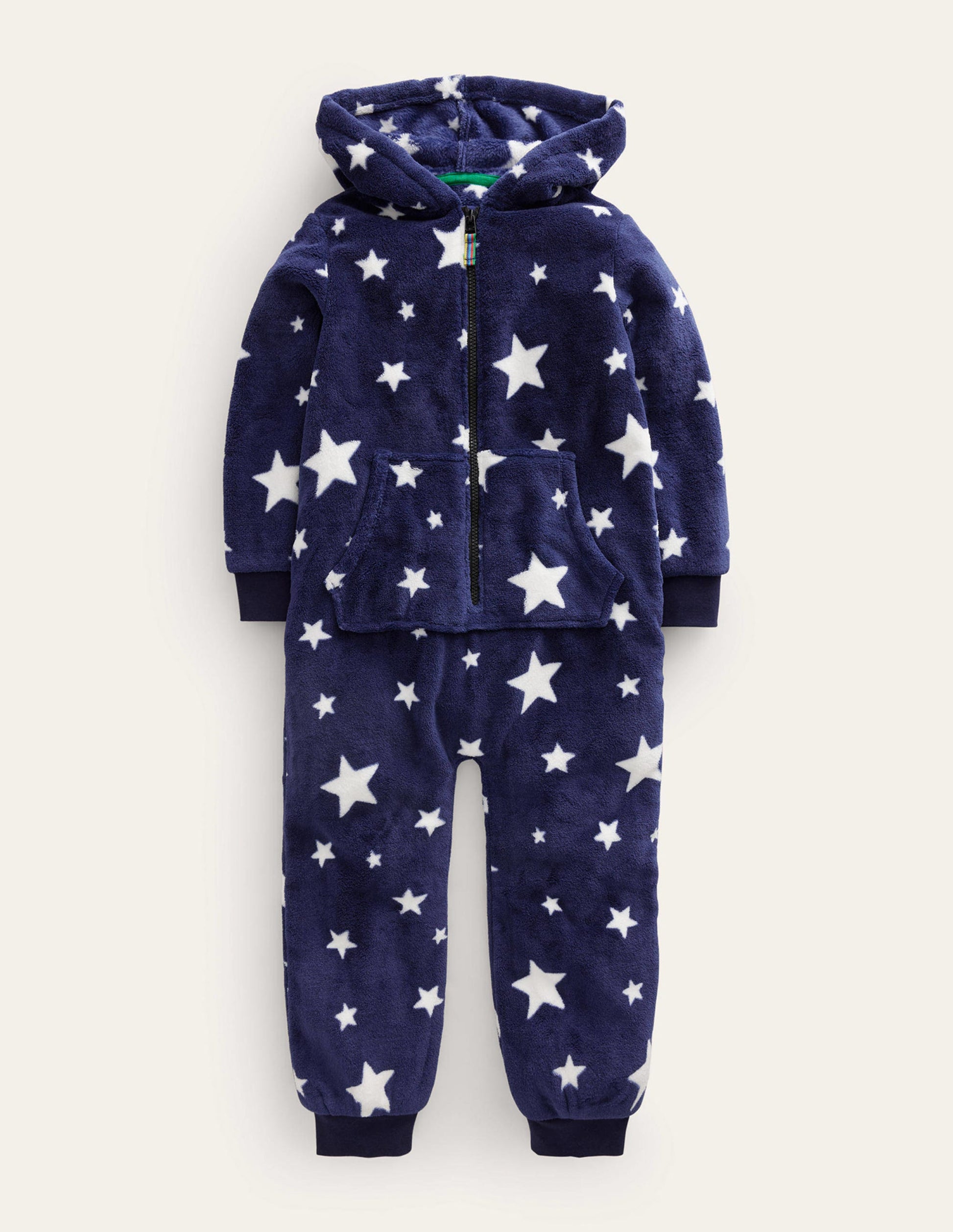 Gemütlicher Einteiler aus Fleece-Schuluniform-Marineblau Sterne-1