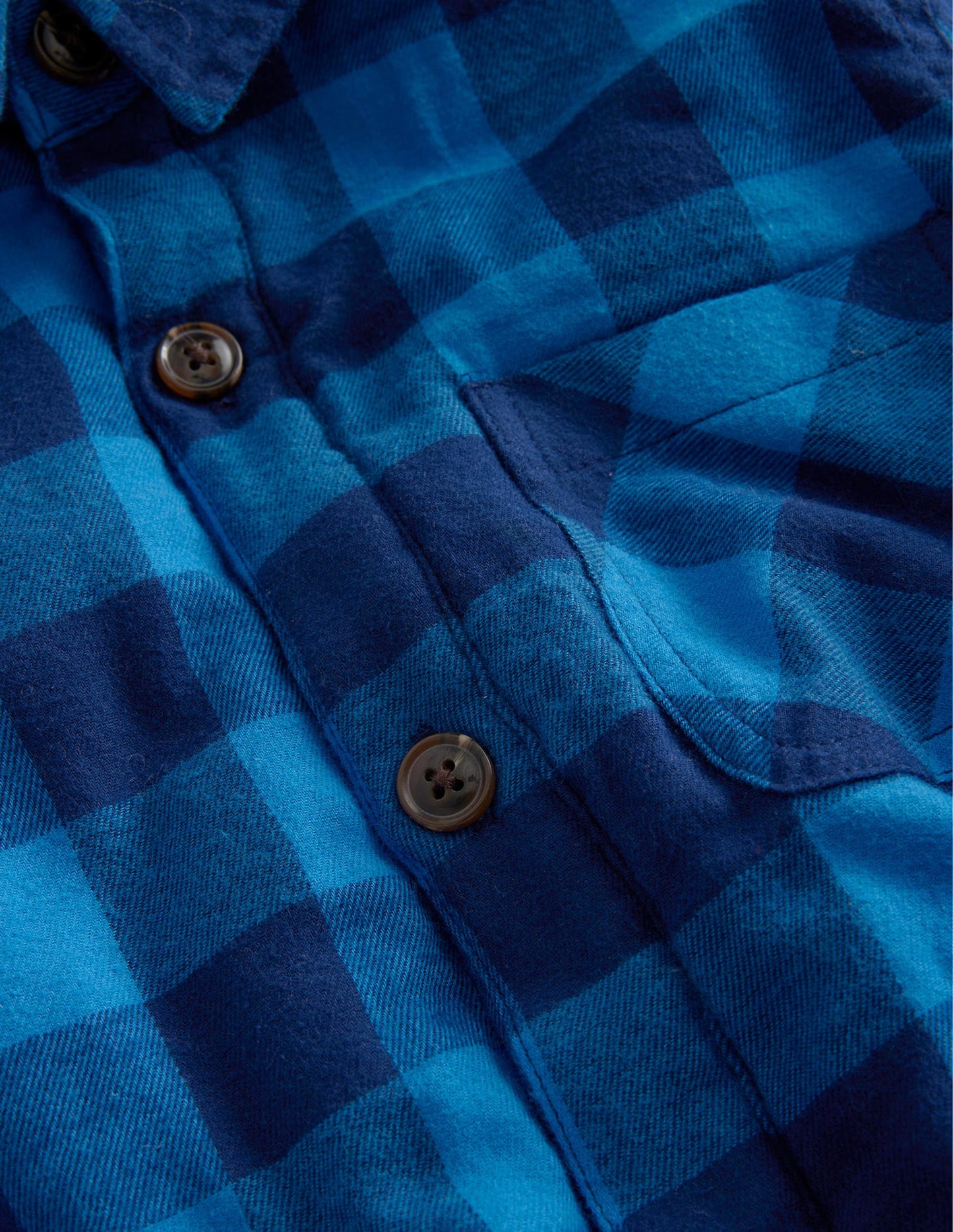 Hemd mit Kapuze und Borg-Futter-Marineblau / Blau Vichykaros