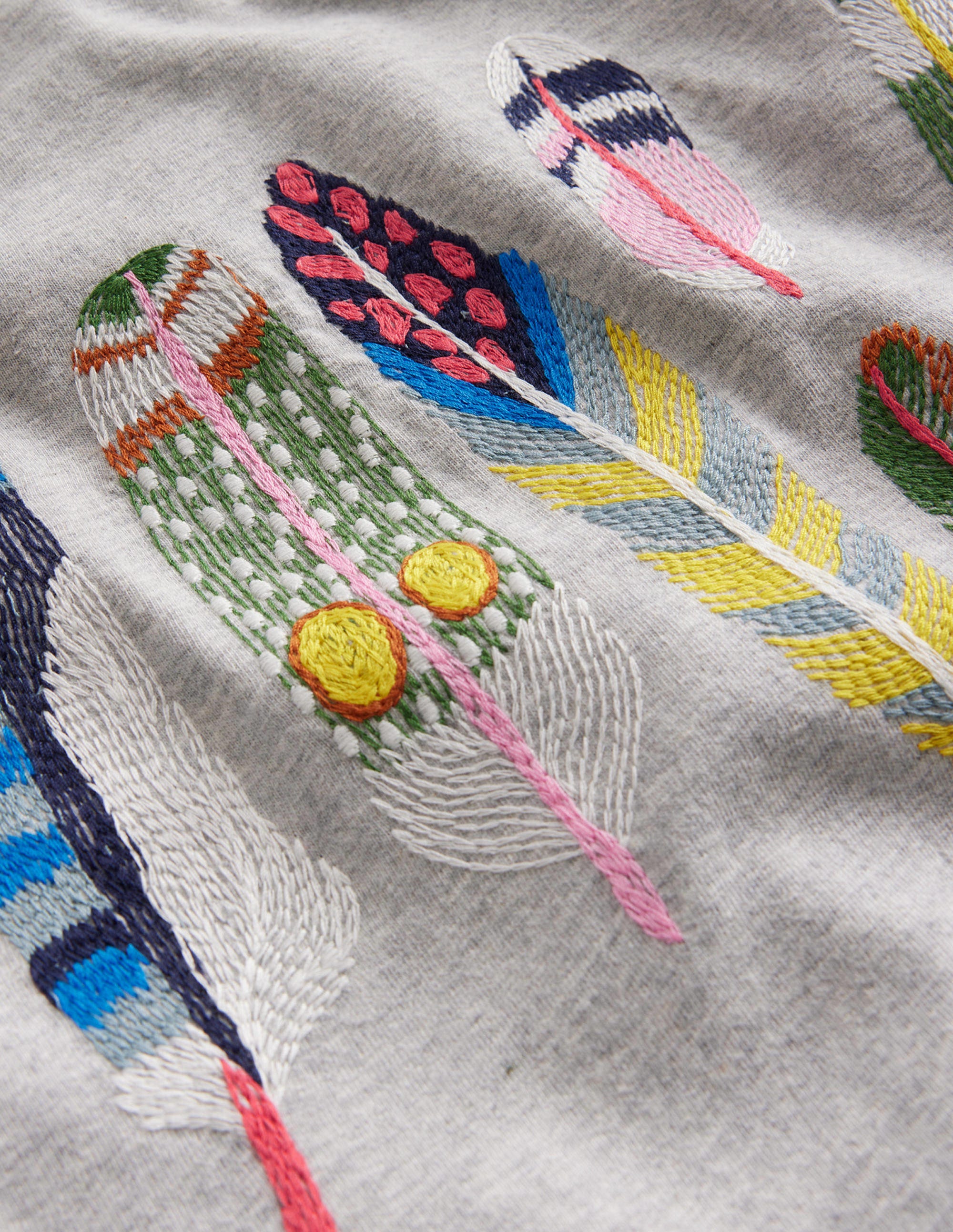 Feder-T-Shirt mit Superstitch-Grau Meliert - Image 3