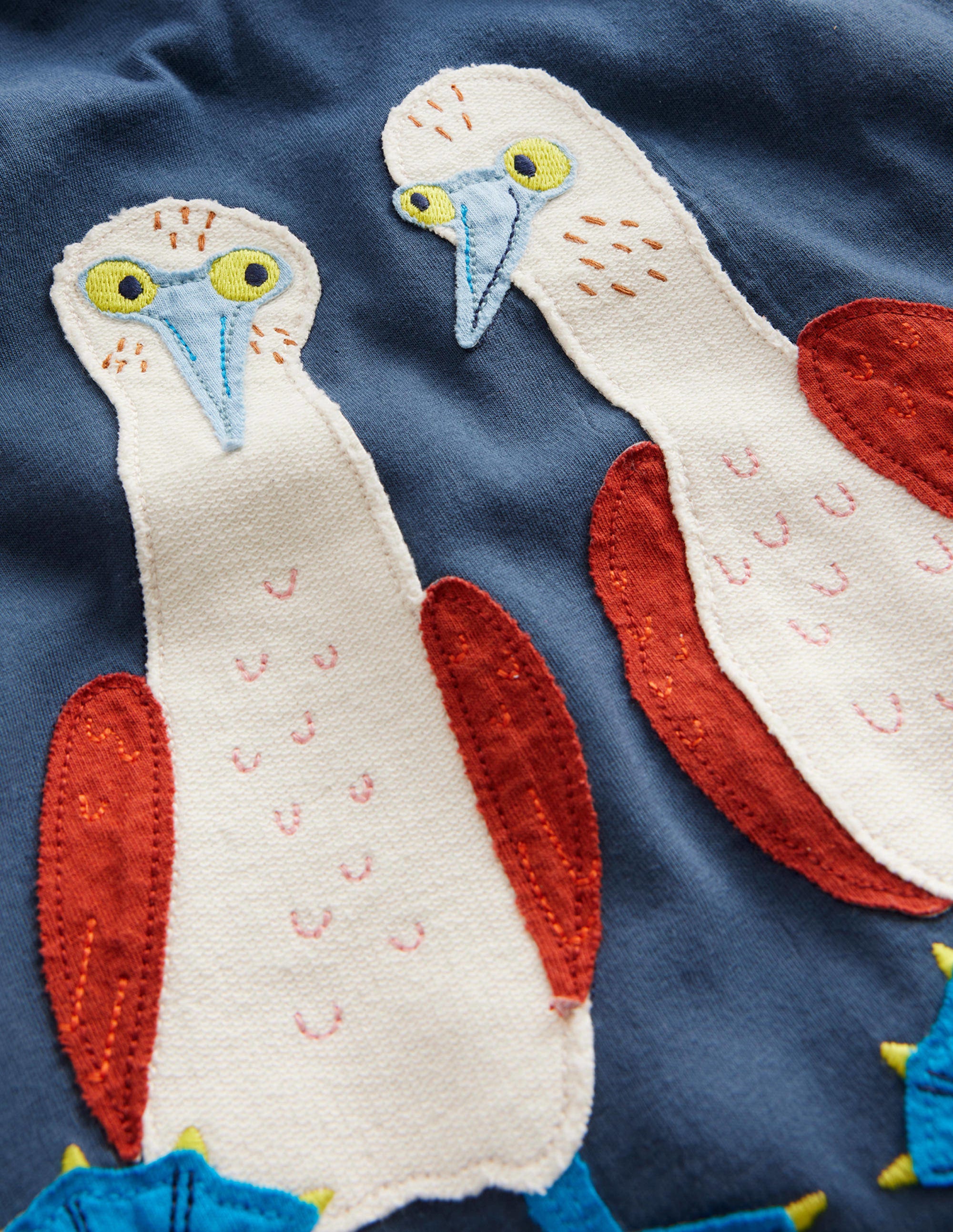 T-shirt à appliqué rigolo-Oiseaux bleu robot - Image 3