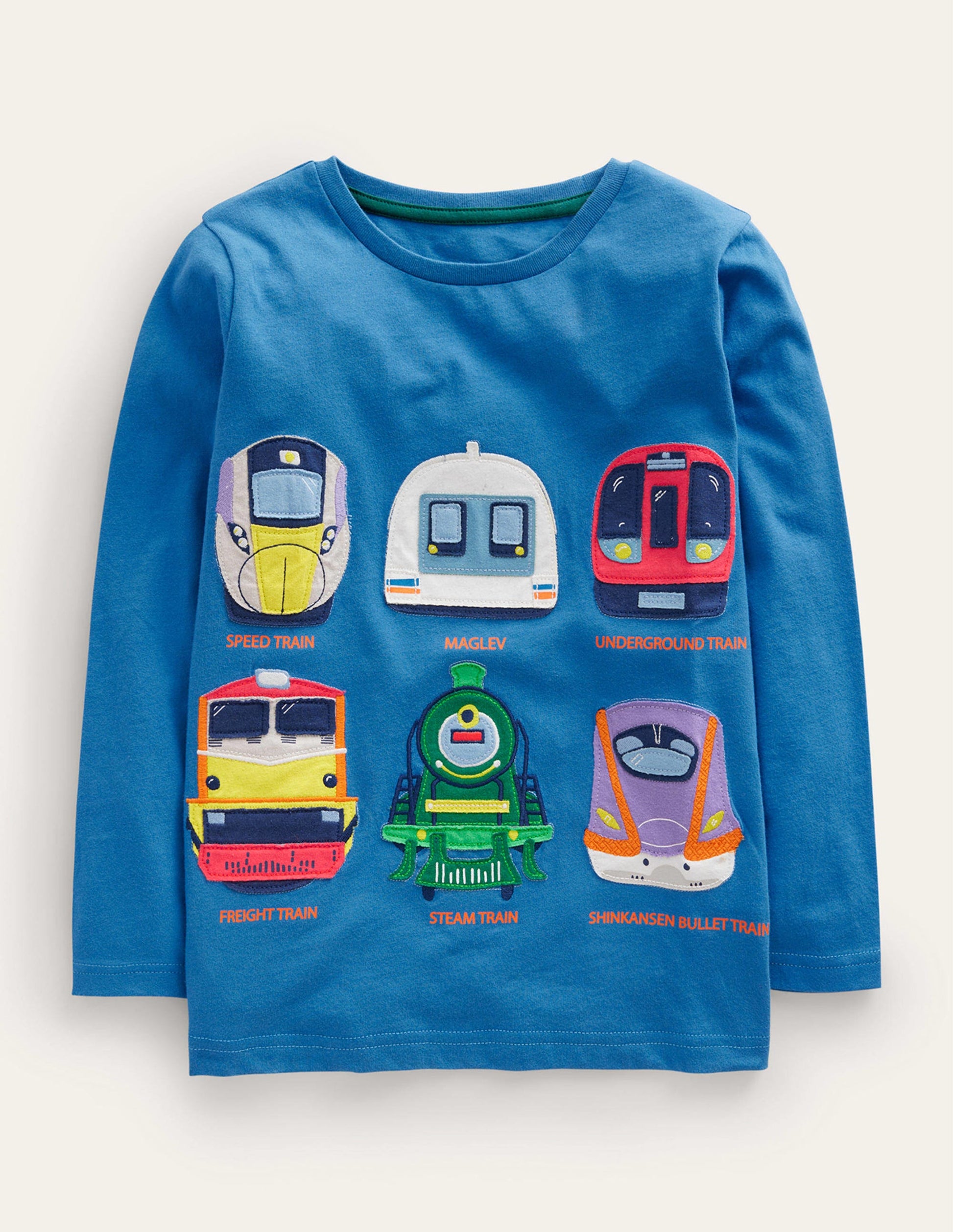 T-Shirt mit Schnellzug-Druck-Ägyptischblau Züge-1