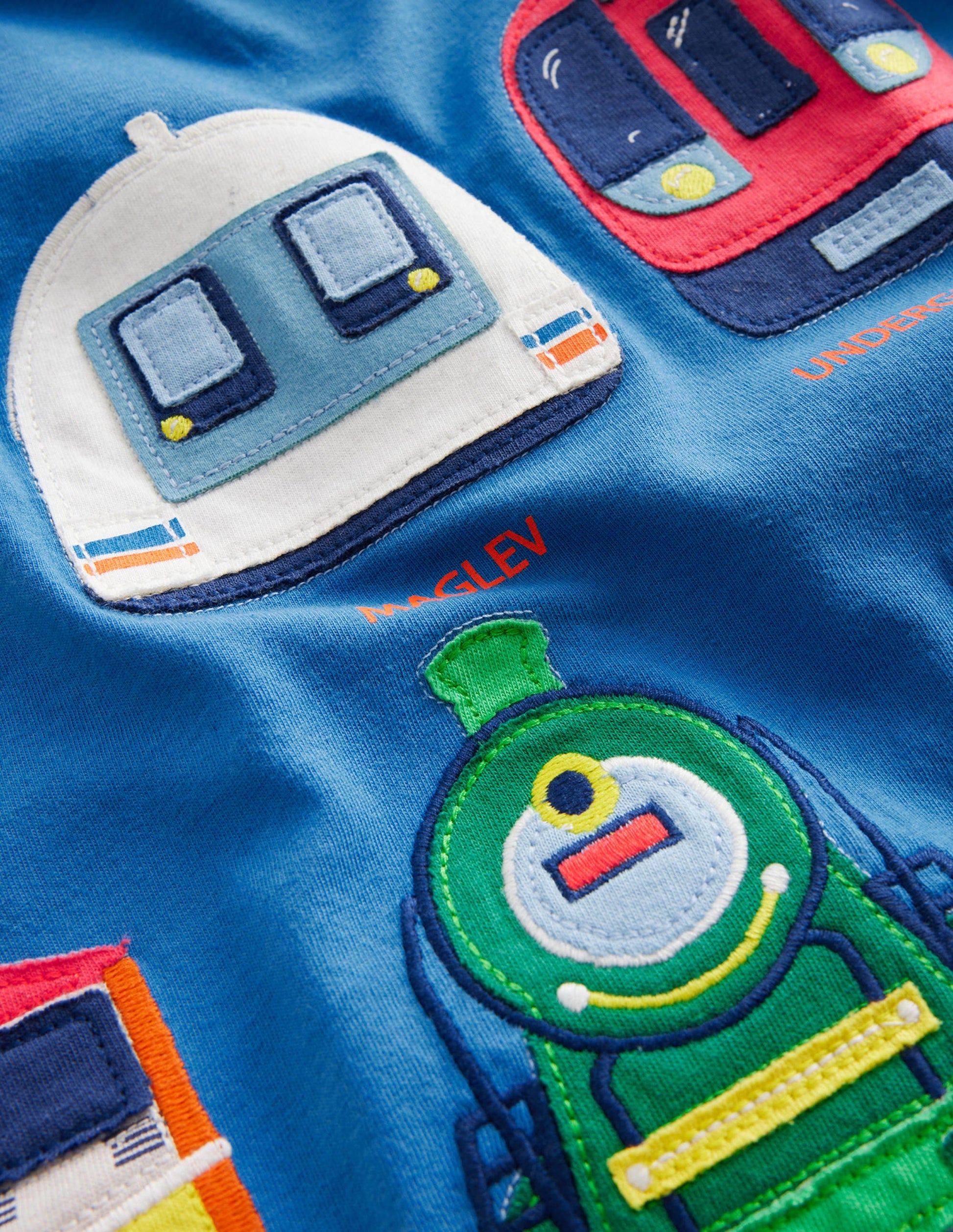 T-Shirt mit Schnellzug-Druck-Ägyptischblau Züge-3