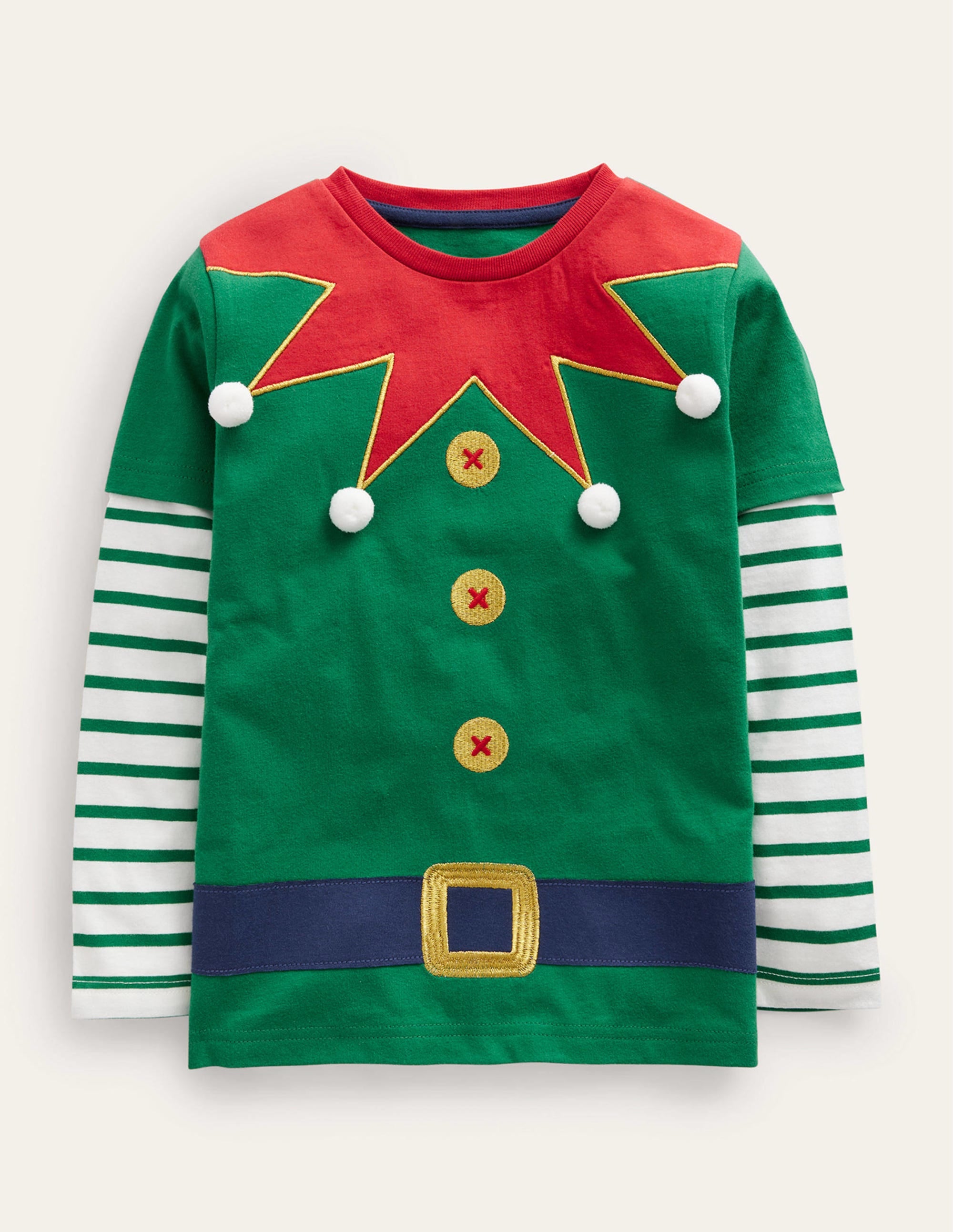 T-Shirt mit Elfen-Applikation-Waldgrün - Image 1