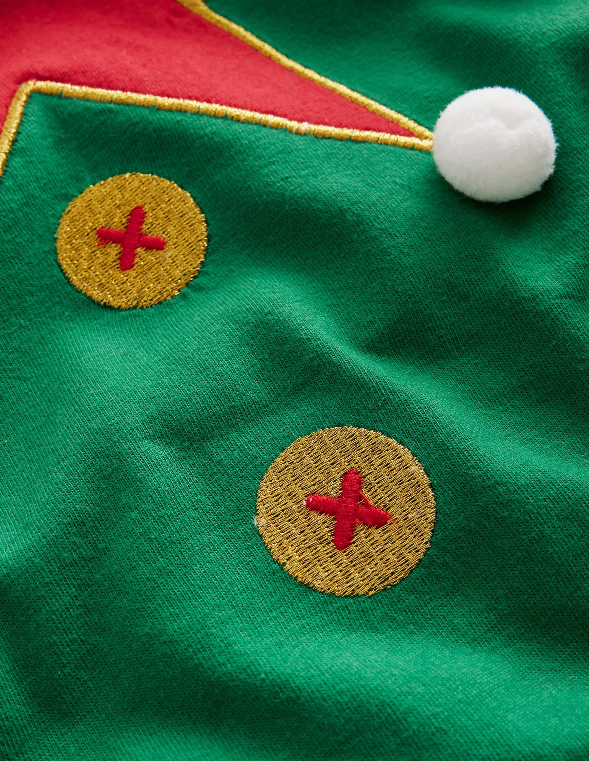 T-Shirt mit Elfen-Applikation-Waldgrün - Image 3