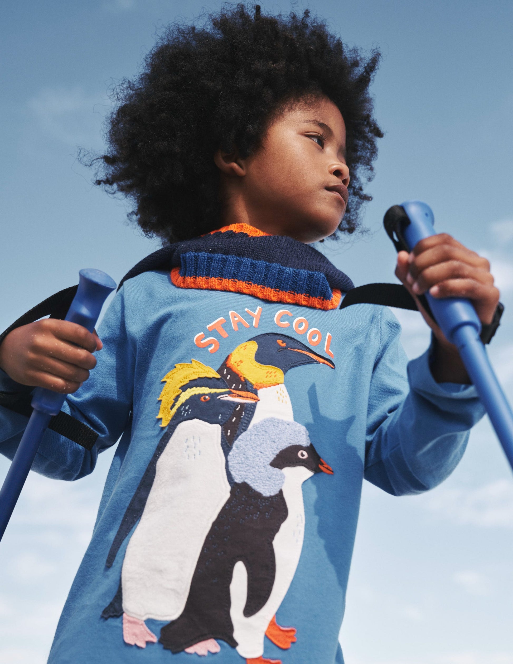 T-Shirt mit Penguin-Applikation-Cabana Blau Pinguin-4