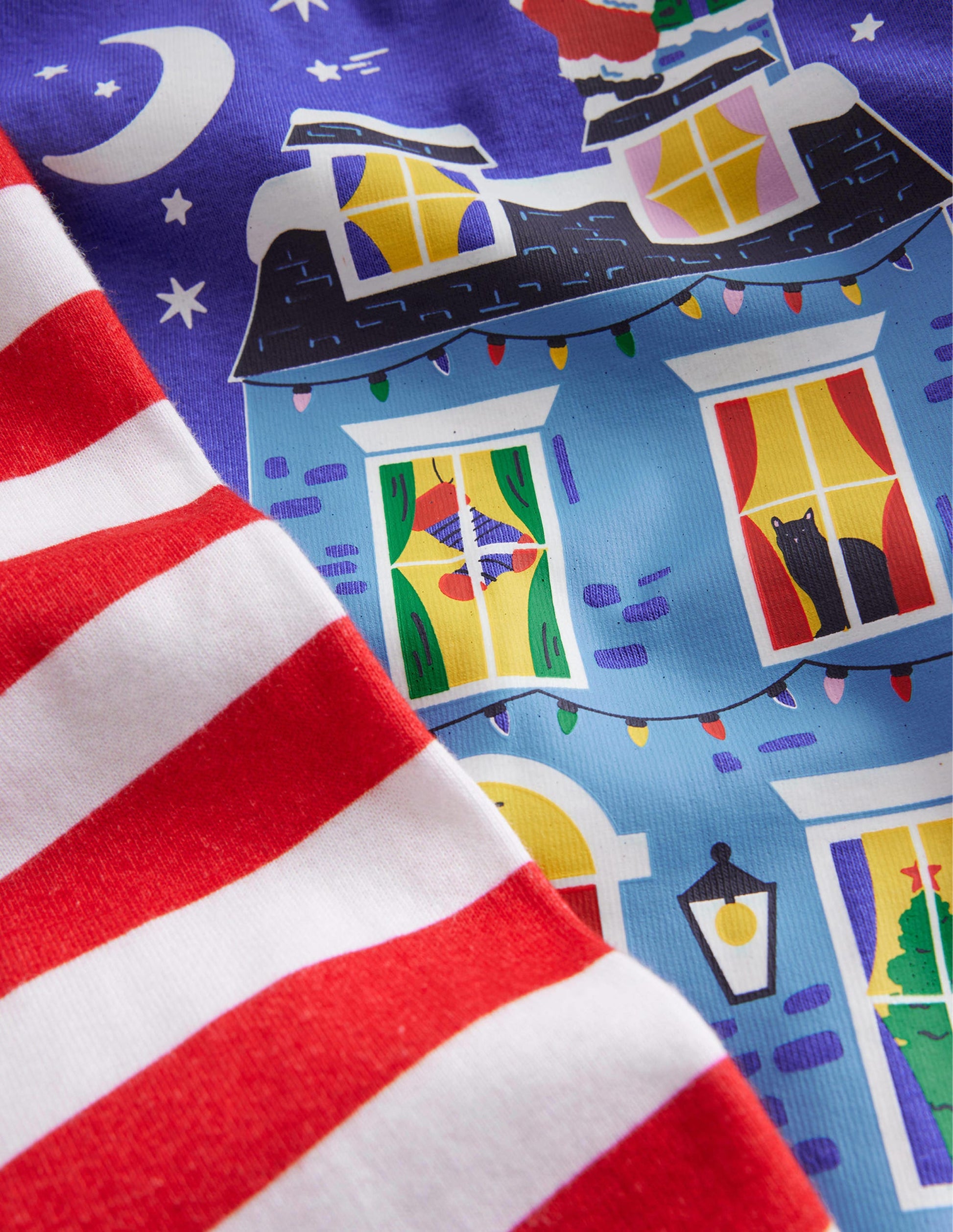 Im Dunkeln leuchtender Pyjama mit Logo-Blaues Haus-3