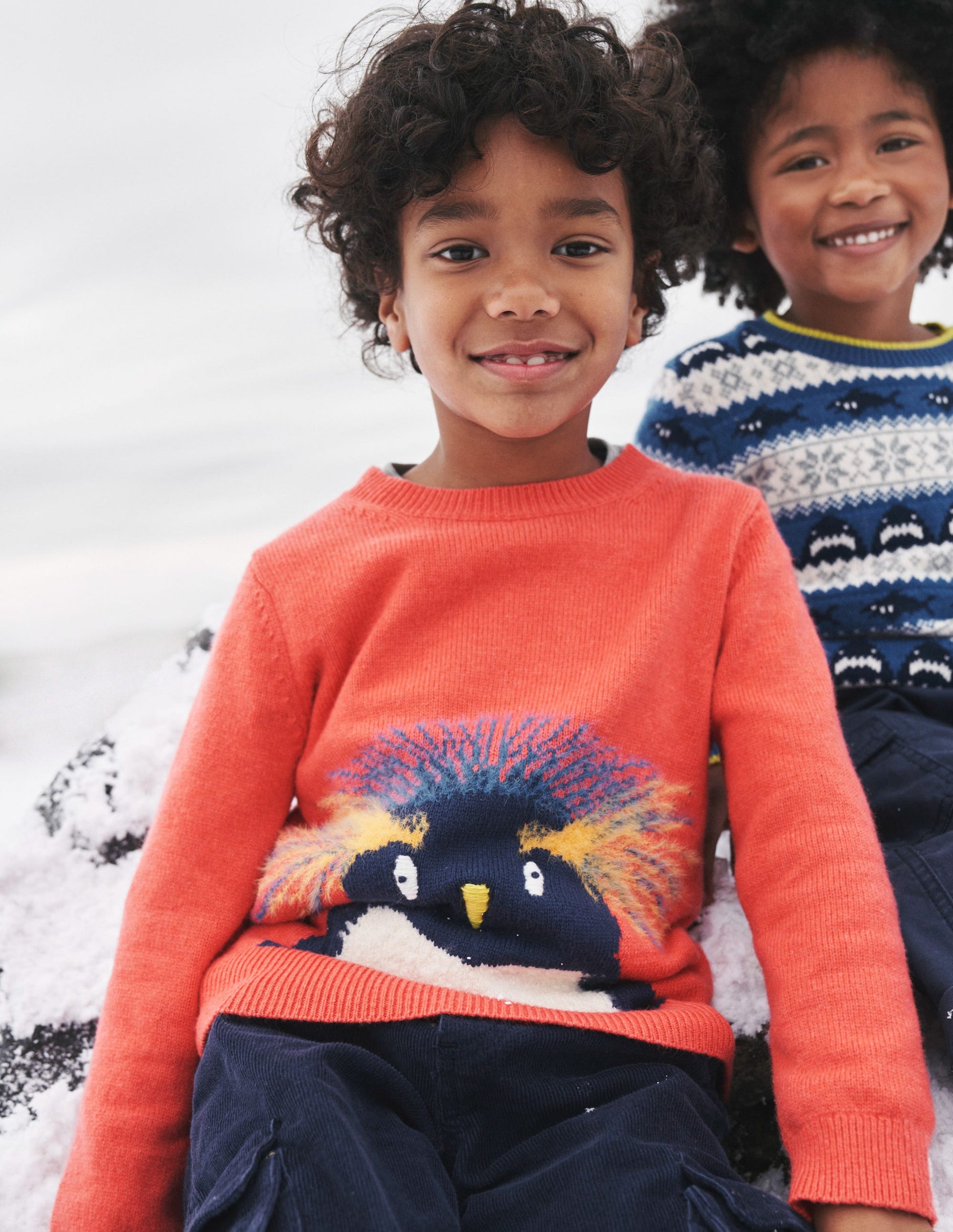 Pull fun et cosy-Pingouin rouge confiture-4