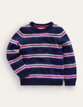 Pullover mit Glitzerstreifen-Französisches Marineblau Gestreift
