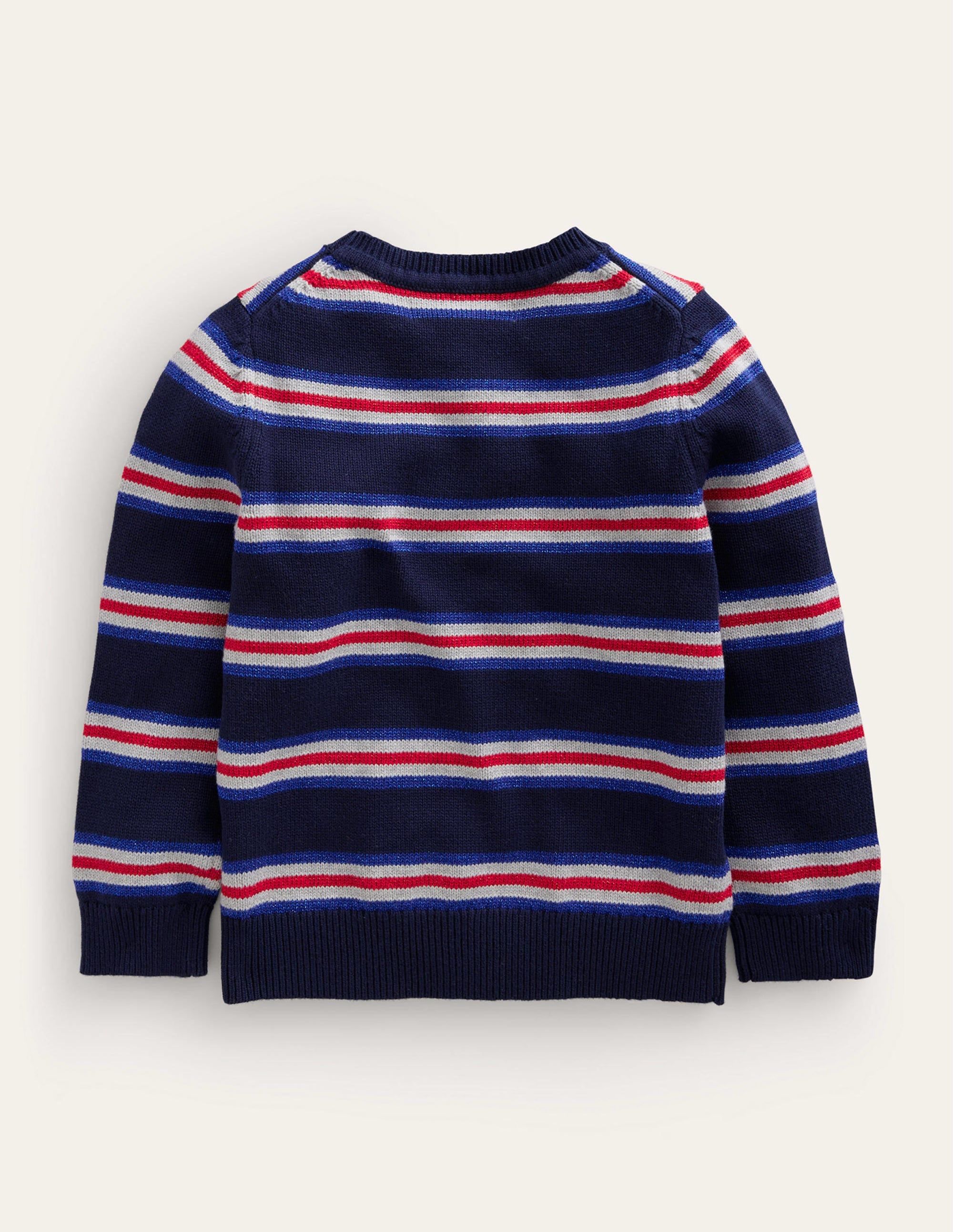 Pullover mit Glitzerstreifen-Französisches Marineblau Gestreift - Image 2