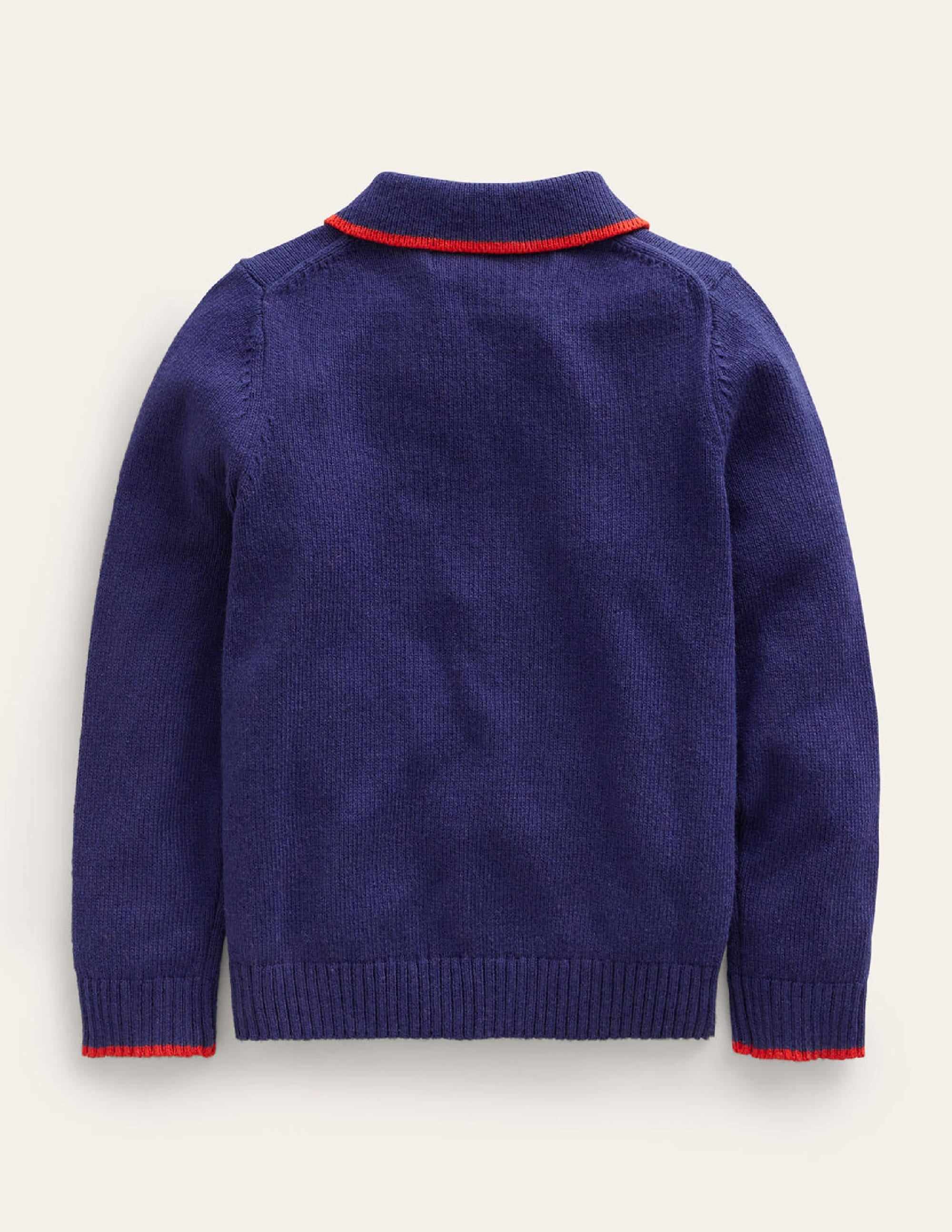 Top en maille à col-Bleu marine foncé - Image 2