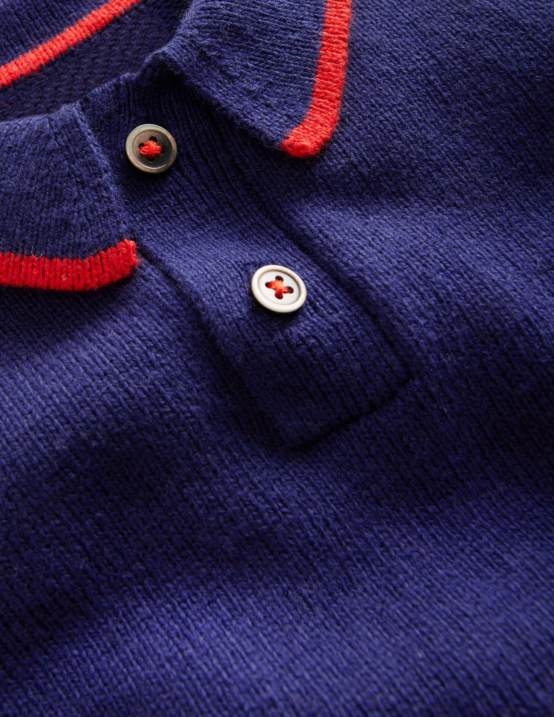 Top en maille à col-Bleu marine foncé-3