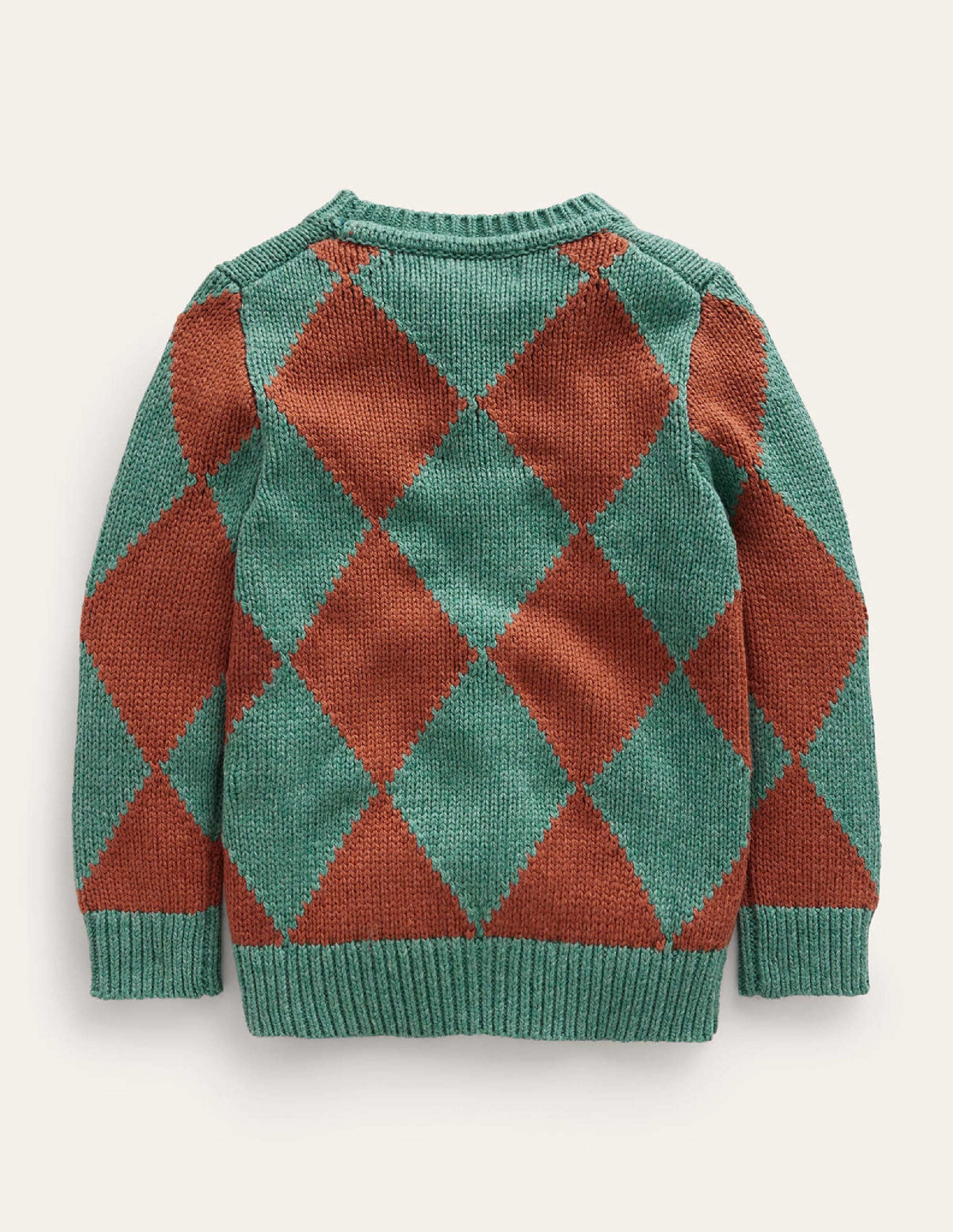 Pull à motif argyle-Vert fumée - Image 2