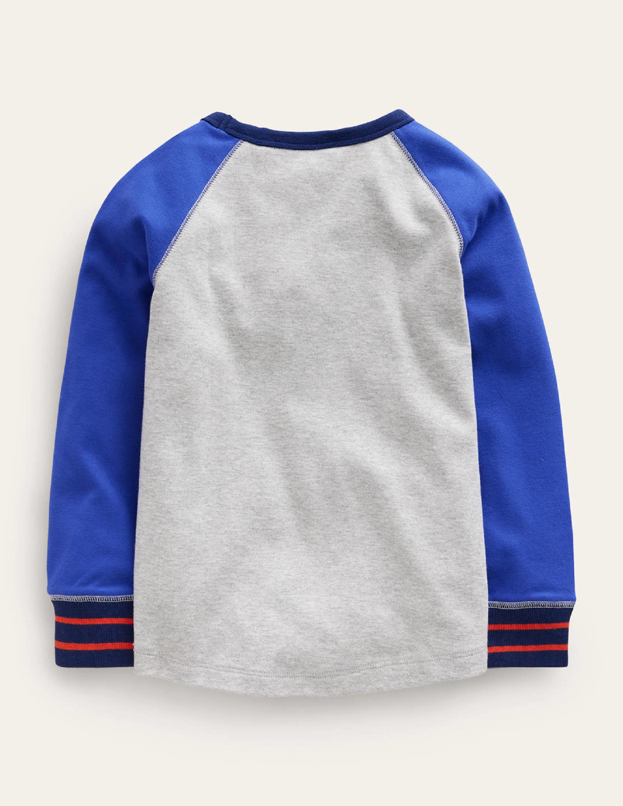 Superweiches Raglan-T-Shirt-Grau Meliert/Blau - Image 2