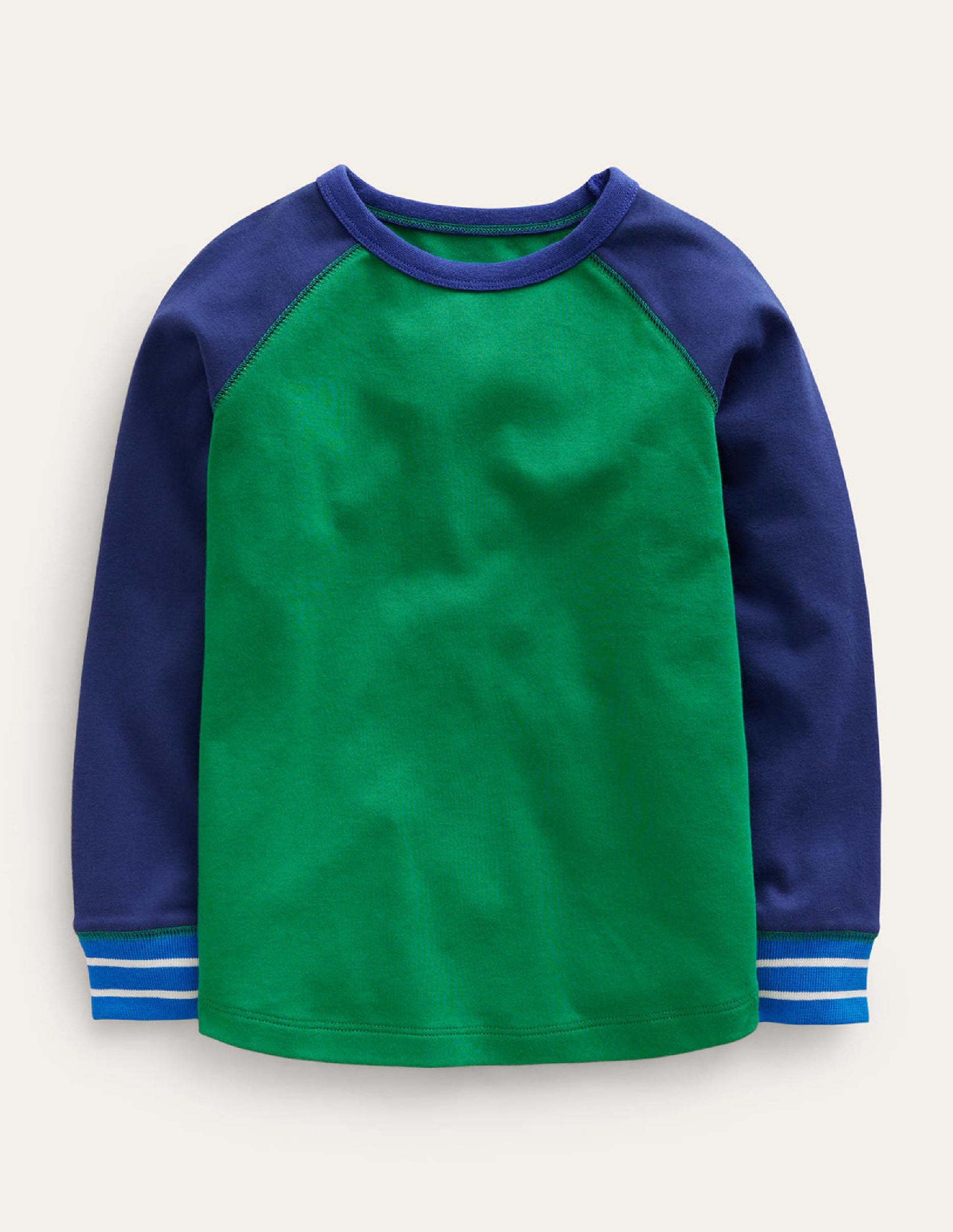 T-shirt ultra-doux à manches raglan-Bleu marine universitaire/bleu égyptien-1