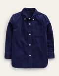 Cord-Hemd-Schuluniform-Navy
