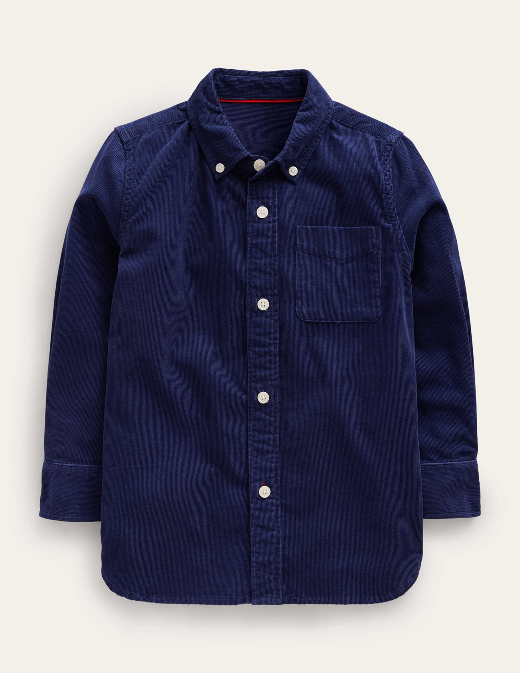 Cord-Hemd-Schuluniform-Navy - Image 1